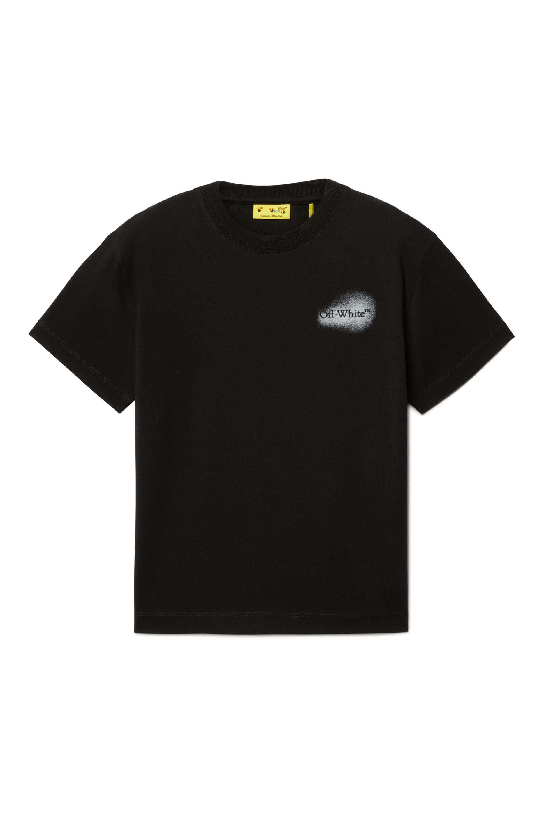 تيشيرت بنقشة شعار الماركة بطلاء بالبخاخ للأطفال