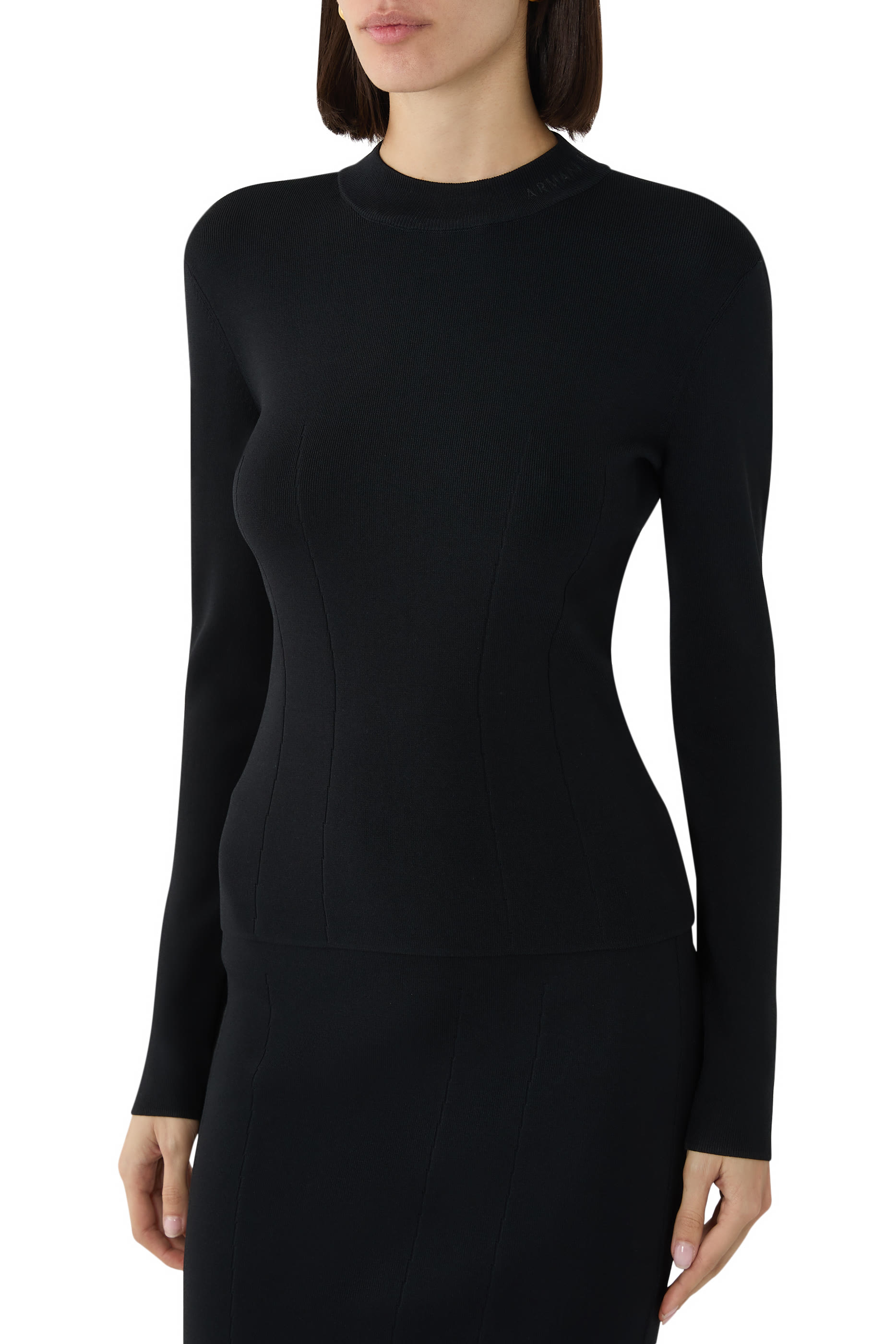  كنزة مضلعة بقصة واسعة 