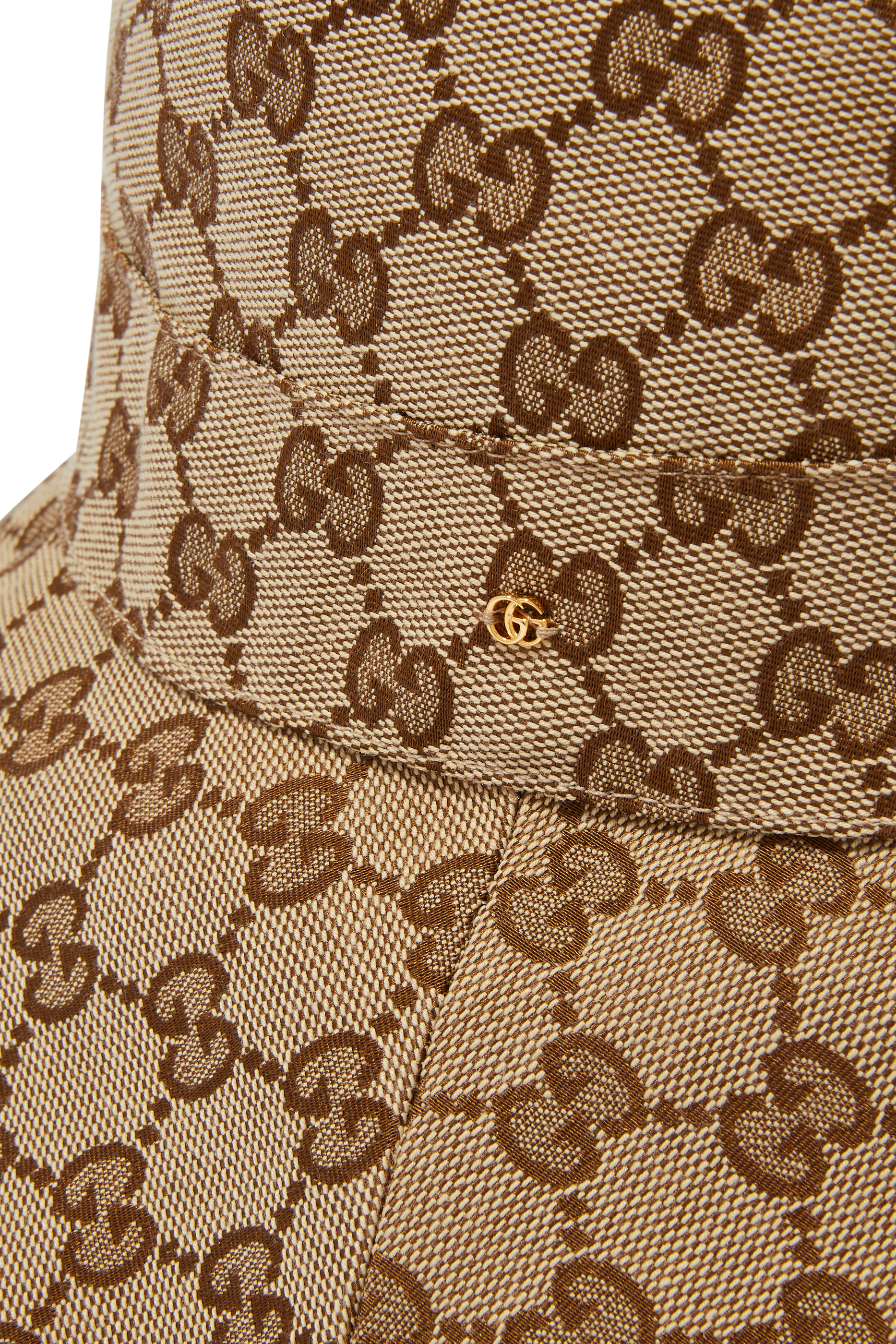 قبعة قنب بحافة عريضة وشعار GG