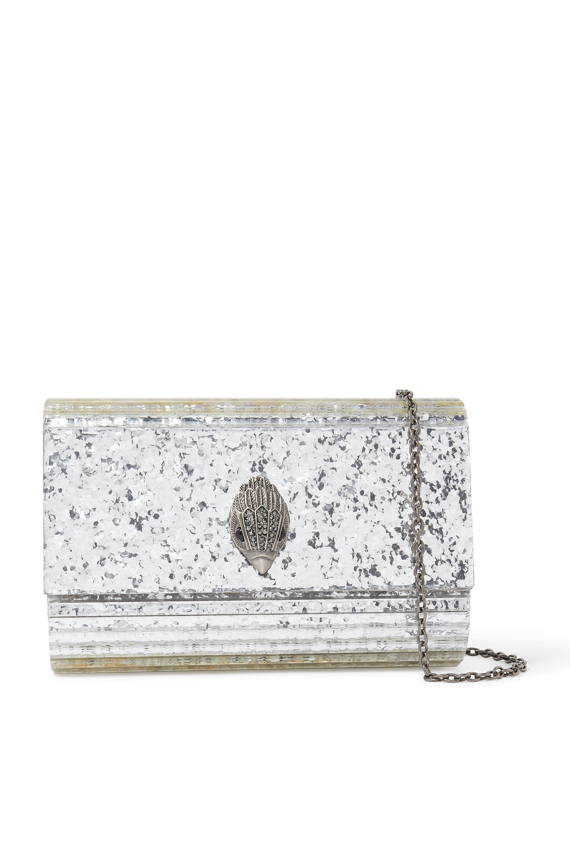 كلاتش بارتي شفاف بتصميم ظرف وحلية نسر