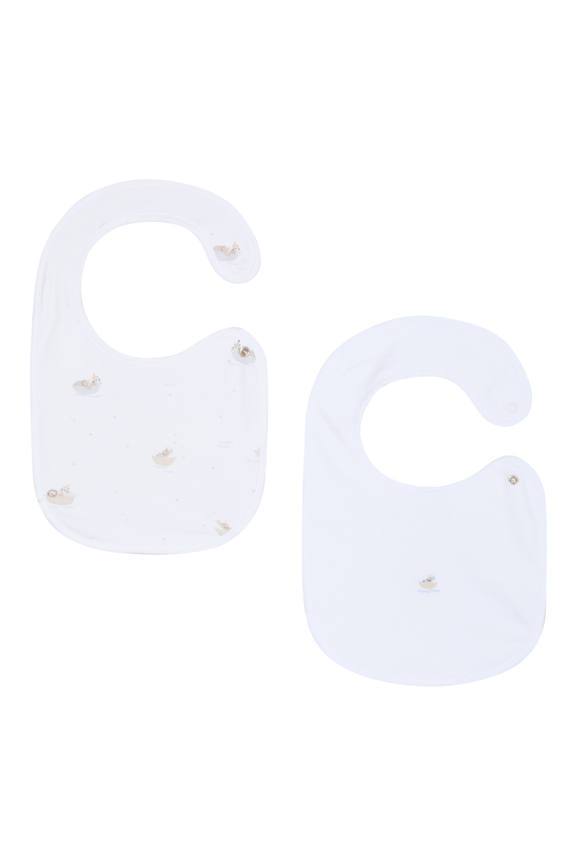 طقم مريلة بنقشة حيوانات سفاري قطن عضوي للأطفال، قطعتين