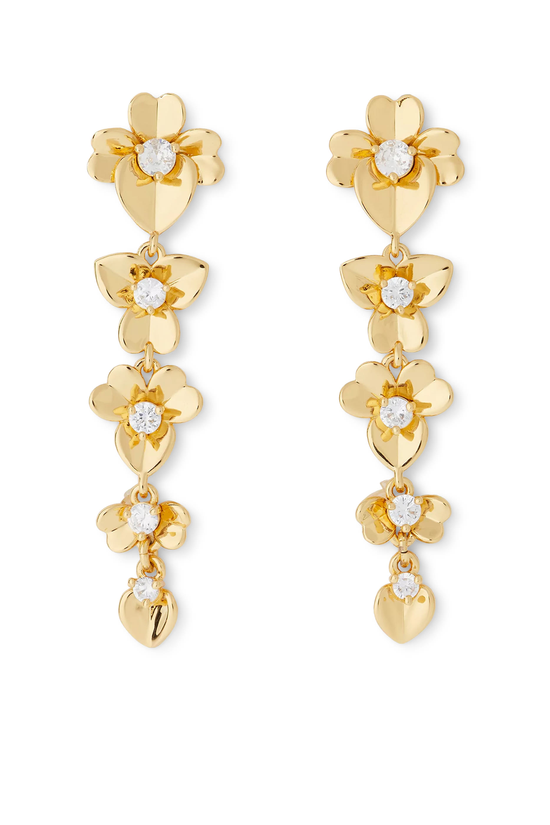 أقراط متدلية بريشس بانسي مرصعة بأحجار زركونيا مكعبة، معدن مطلي ومشابك تيتانيوم