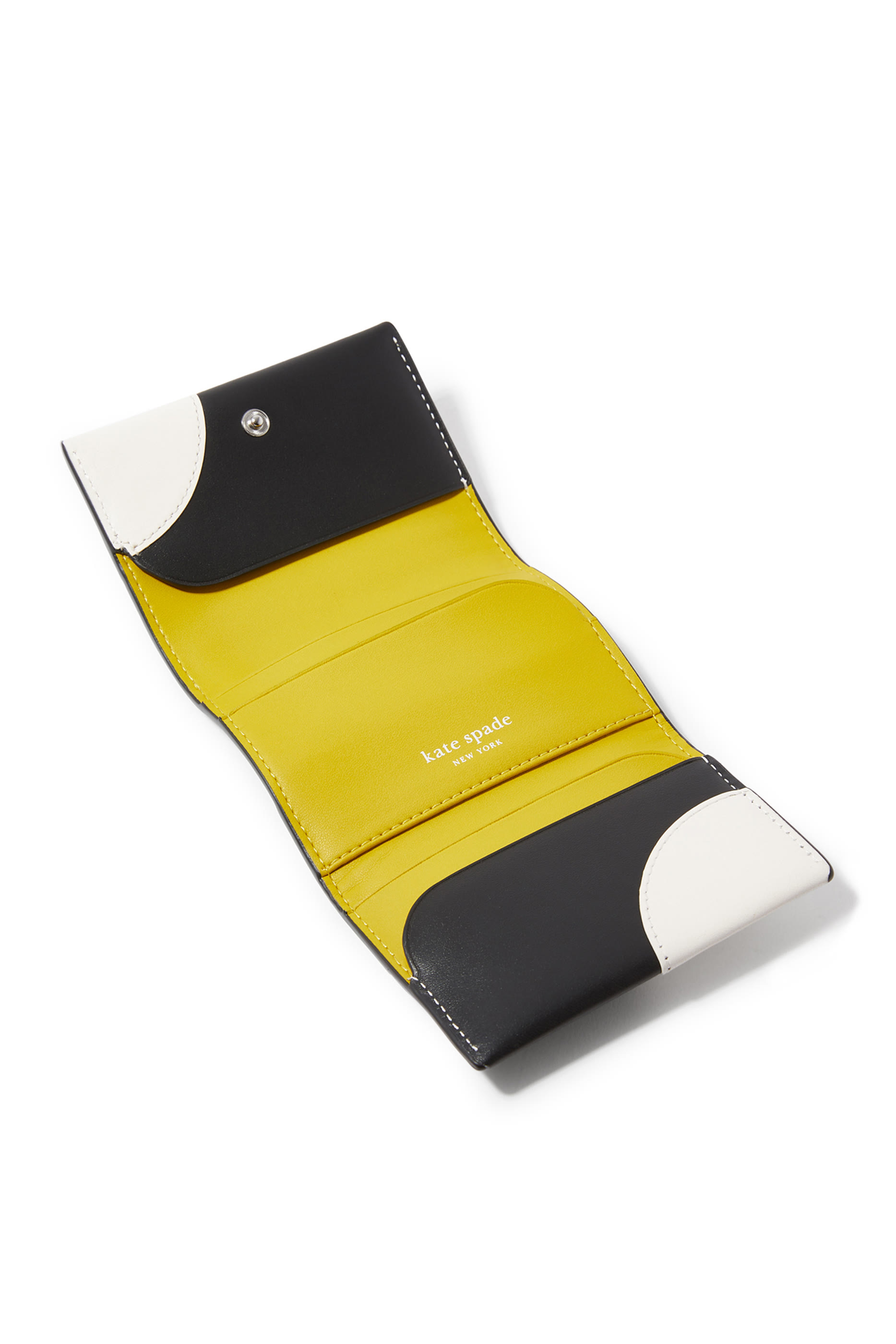 محفظة ثنائية الطي صغيرة بشعار الماركة