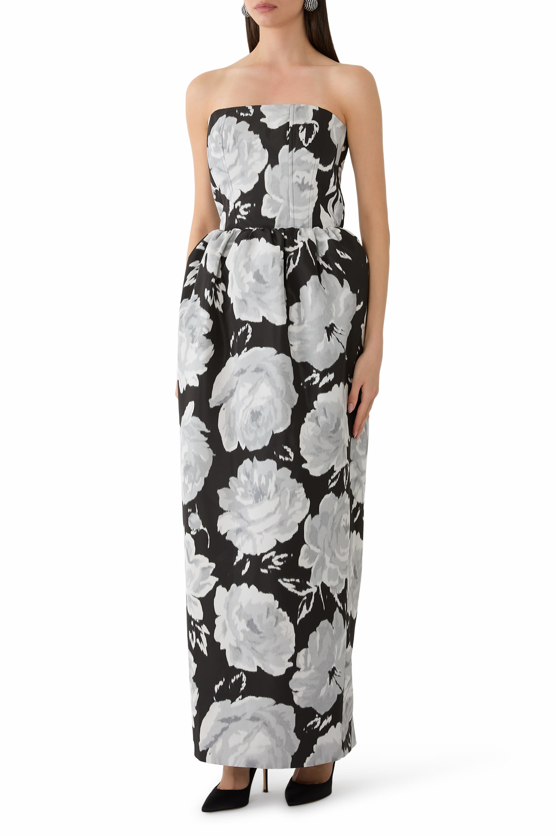 Recycled Faille Long Bustier Dress