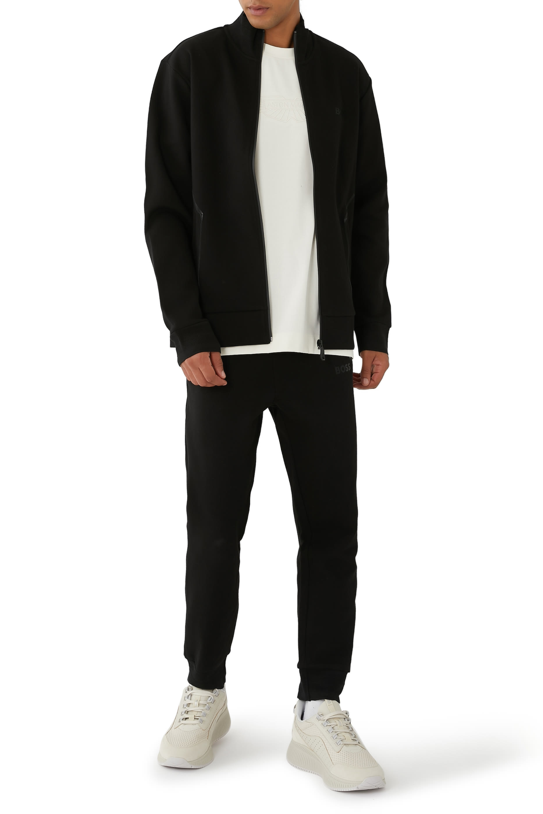 سويت شيرت بأساور وياقة جاكار