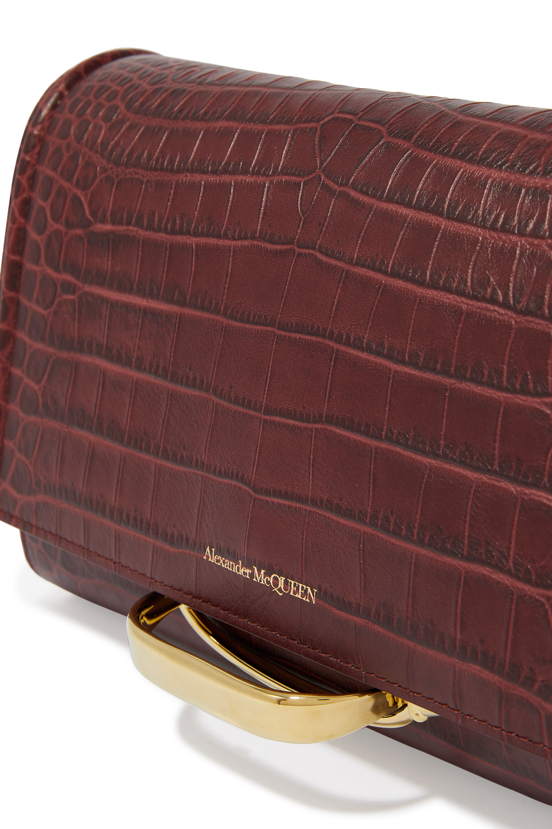 حقيبة جلد بنقشة جلد التمساح