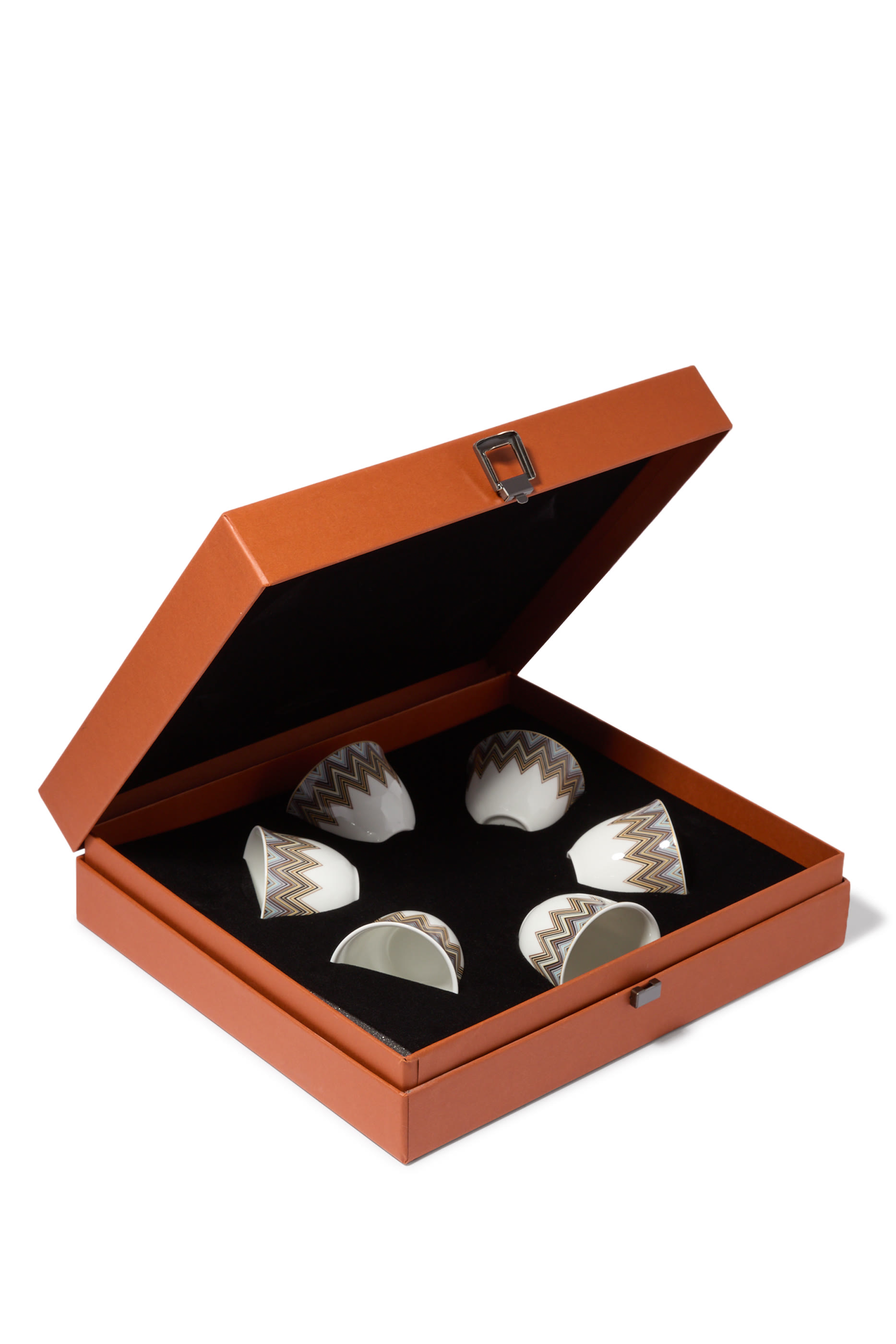 طقم فناجين جاريس بنقشة خطوط متعرجة، 6 قطع