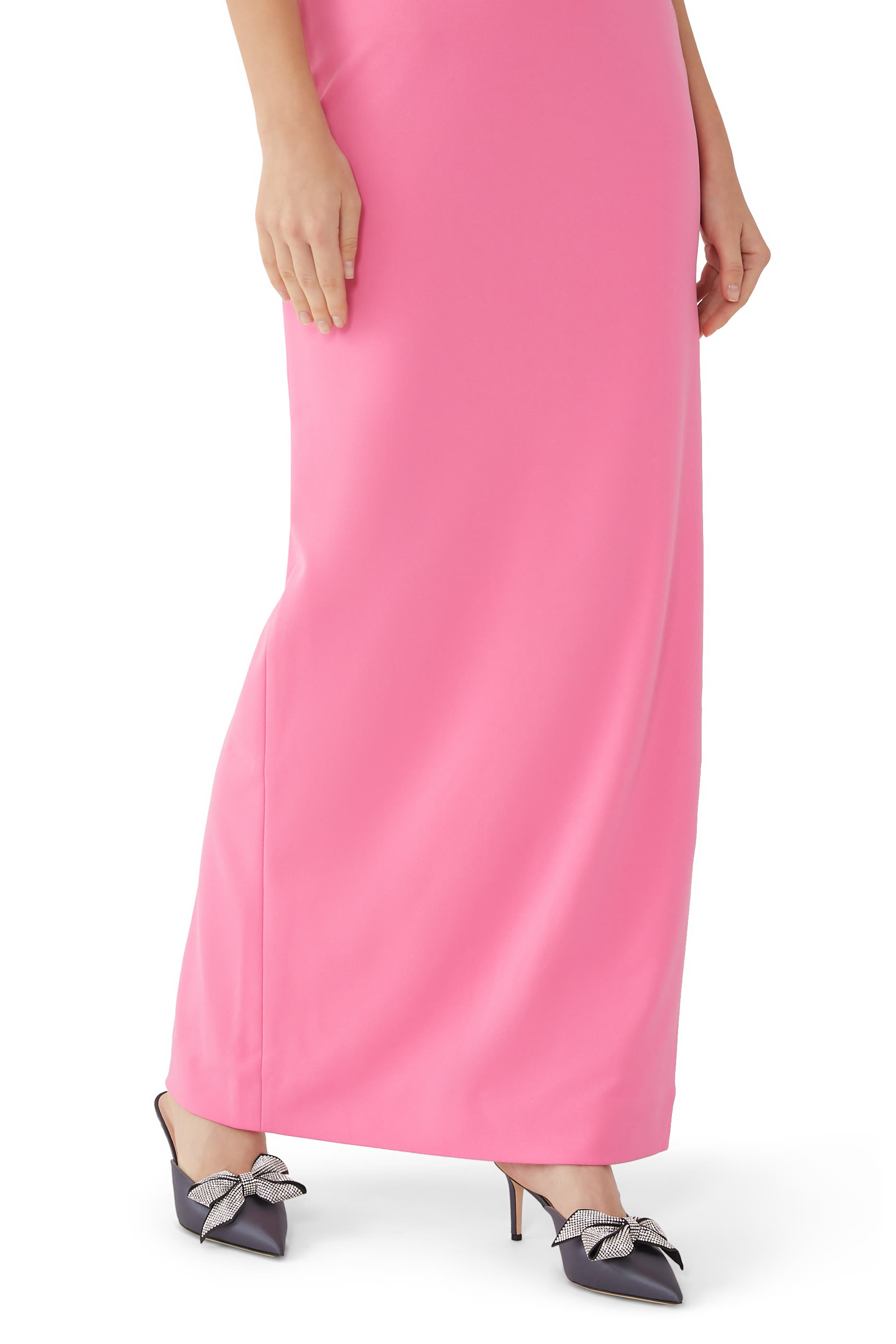 حذاء بالي مفتوح من الخلف 70 بربطة فيونكة مرصعة بالكريستال