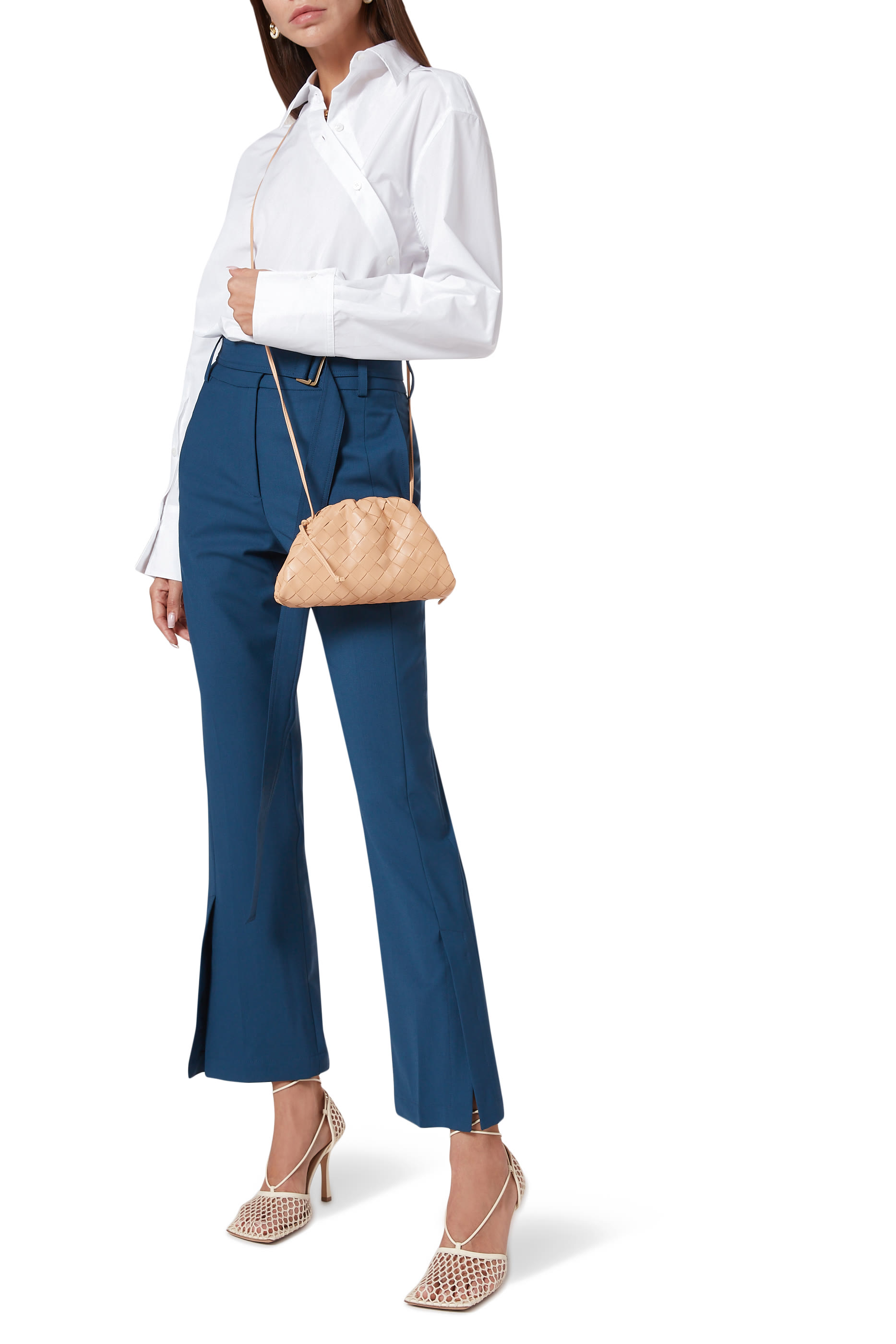 حقيبة ذا باوتش صغيرة جلد مجدول