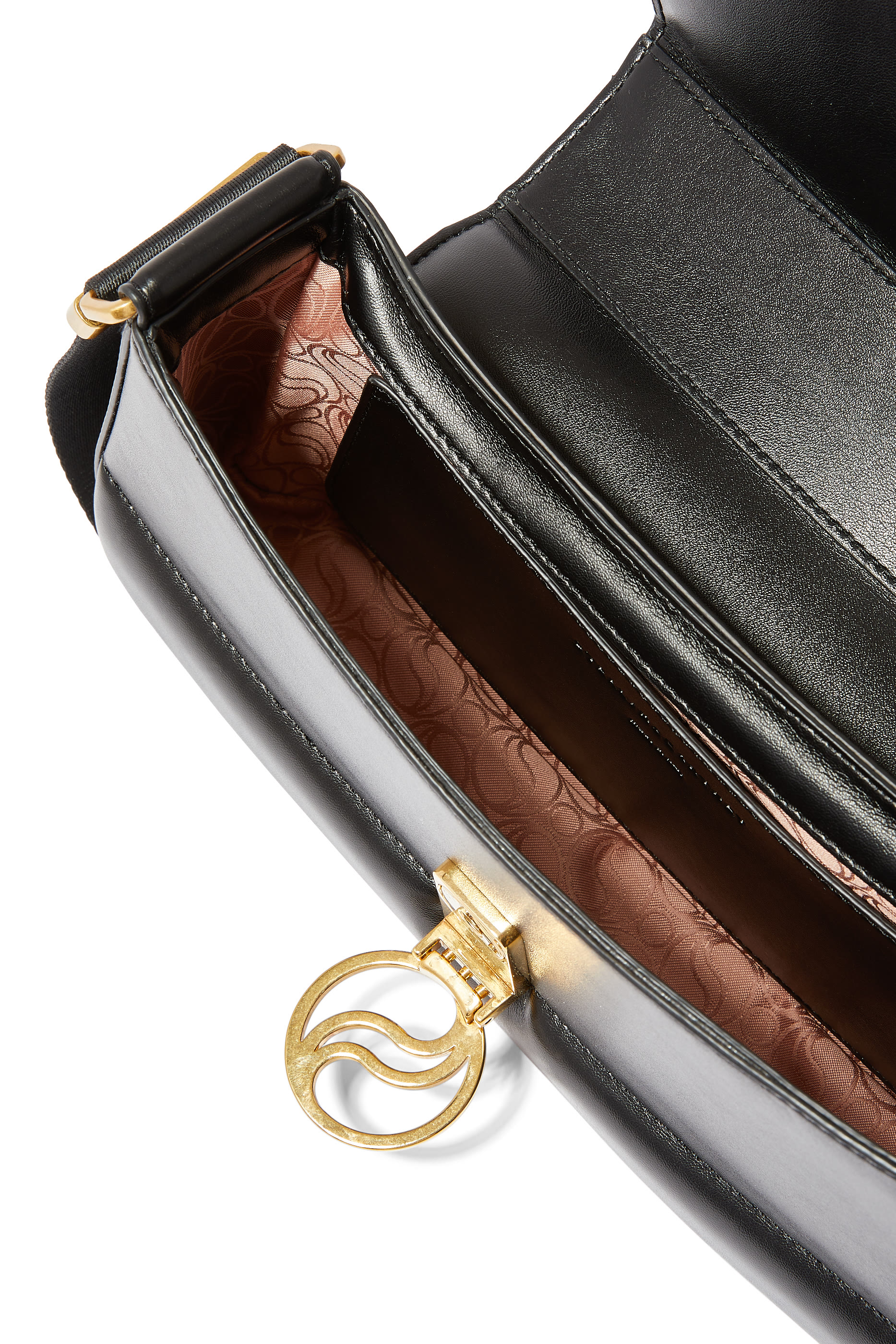 حقيبة كتف مبطنة بشعار S مموج