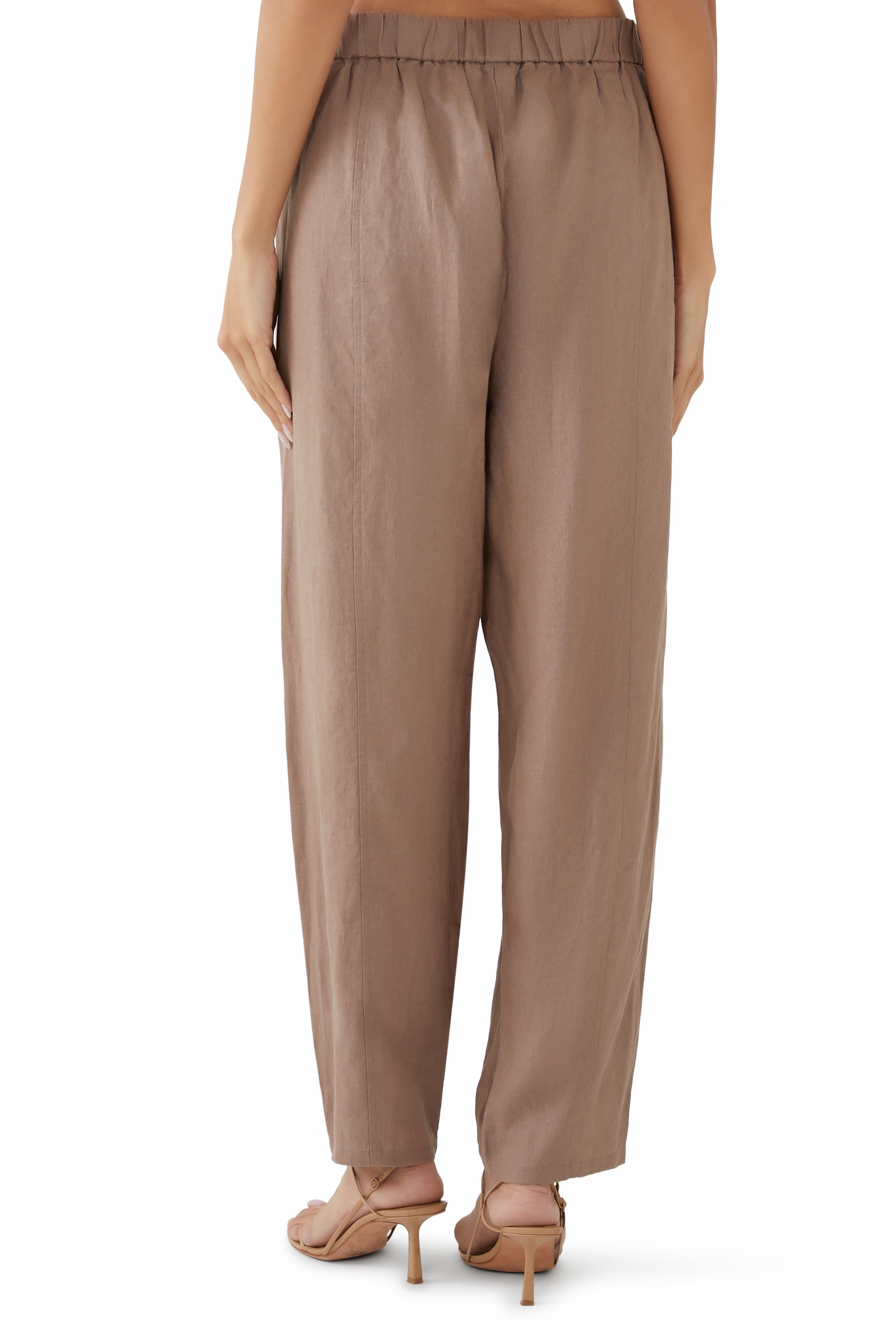 بنطال بقصة واسعة كتان عضوي