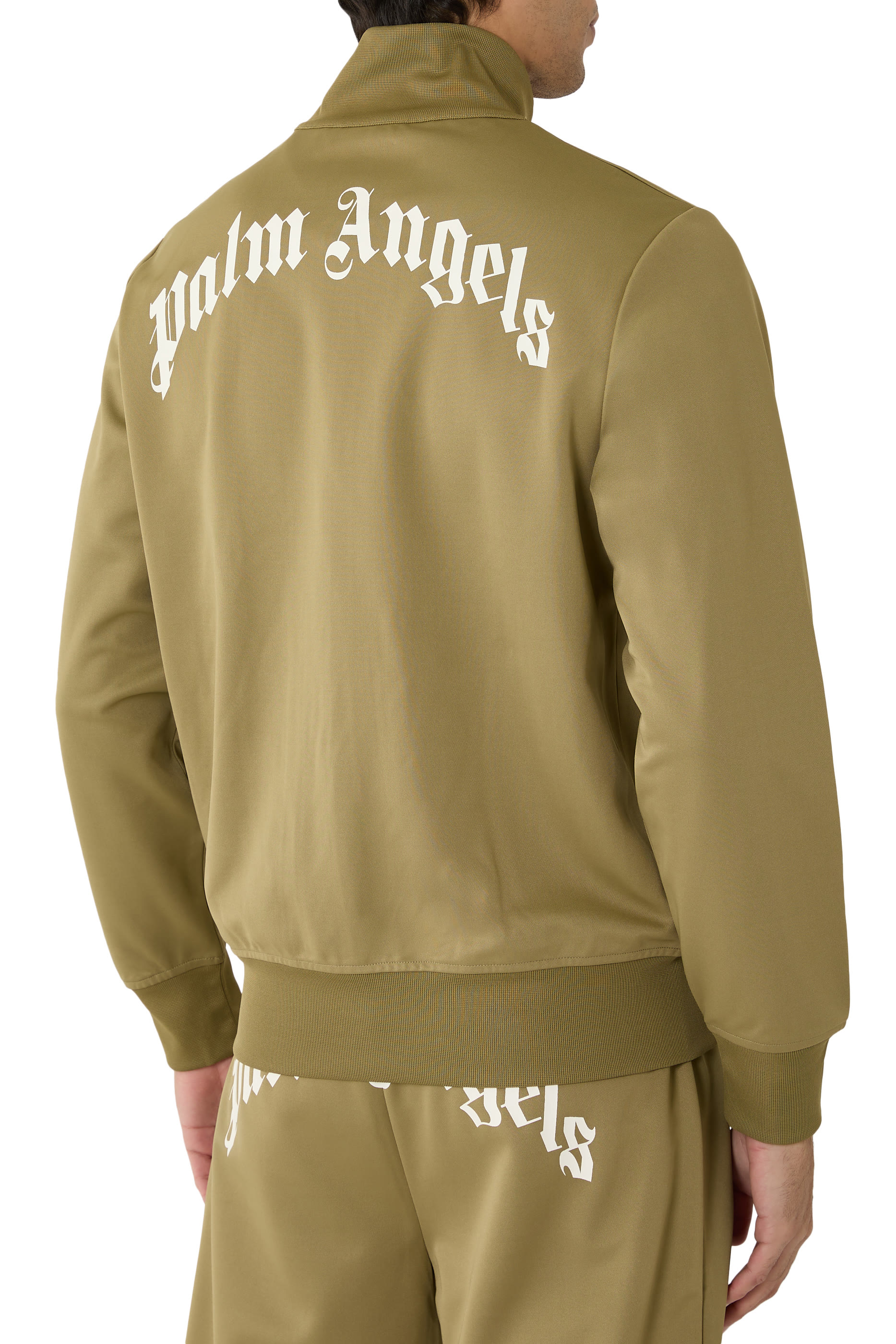 جاكيت رياضي مزين بشعار الماركة منحني على الظهر