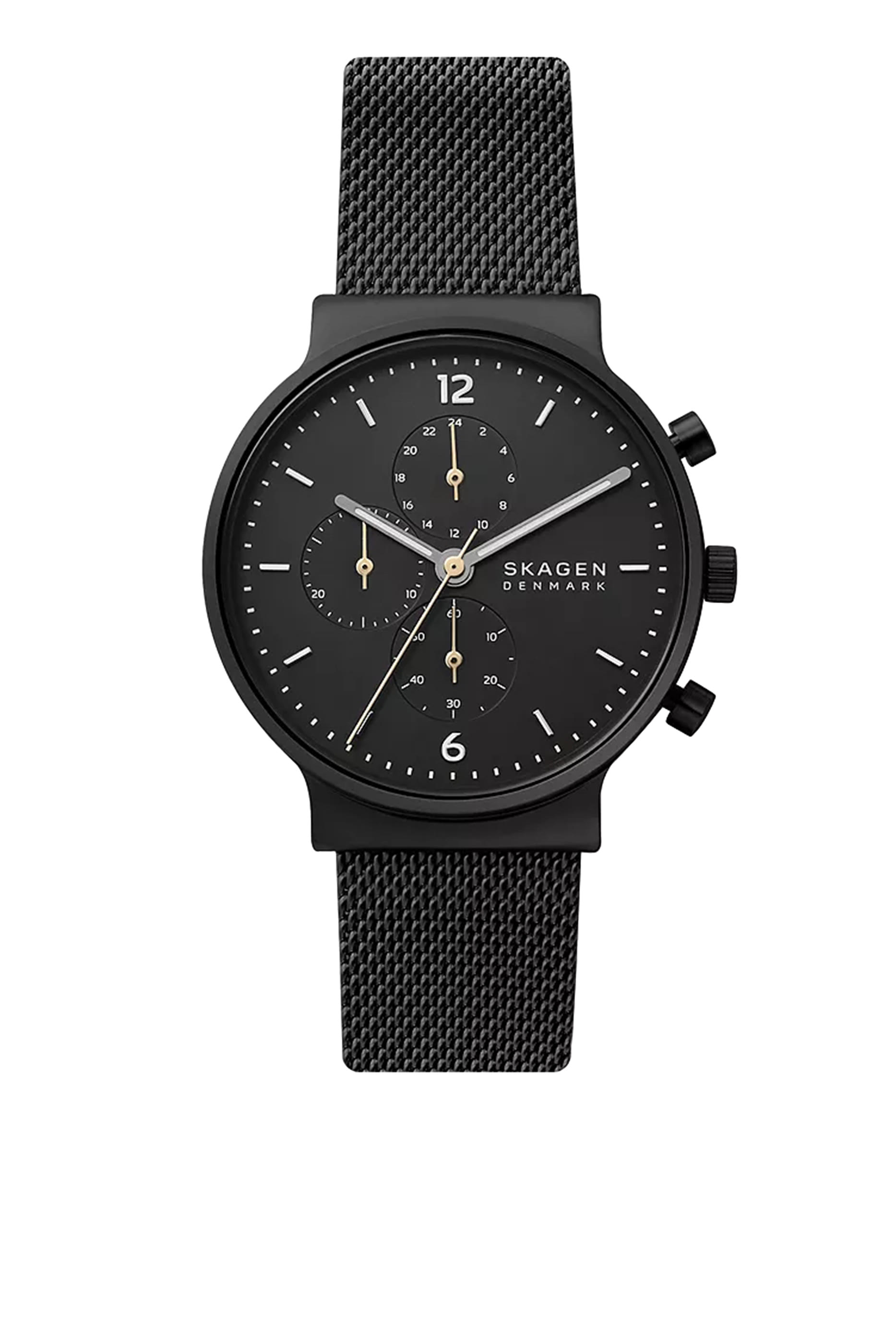 ساعة أنشر كرونوغراف بسوار شبكي ستانلس ستيل