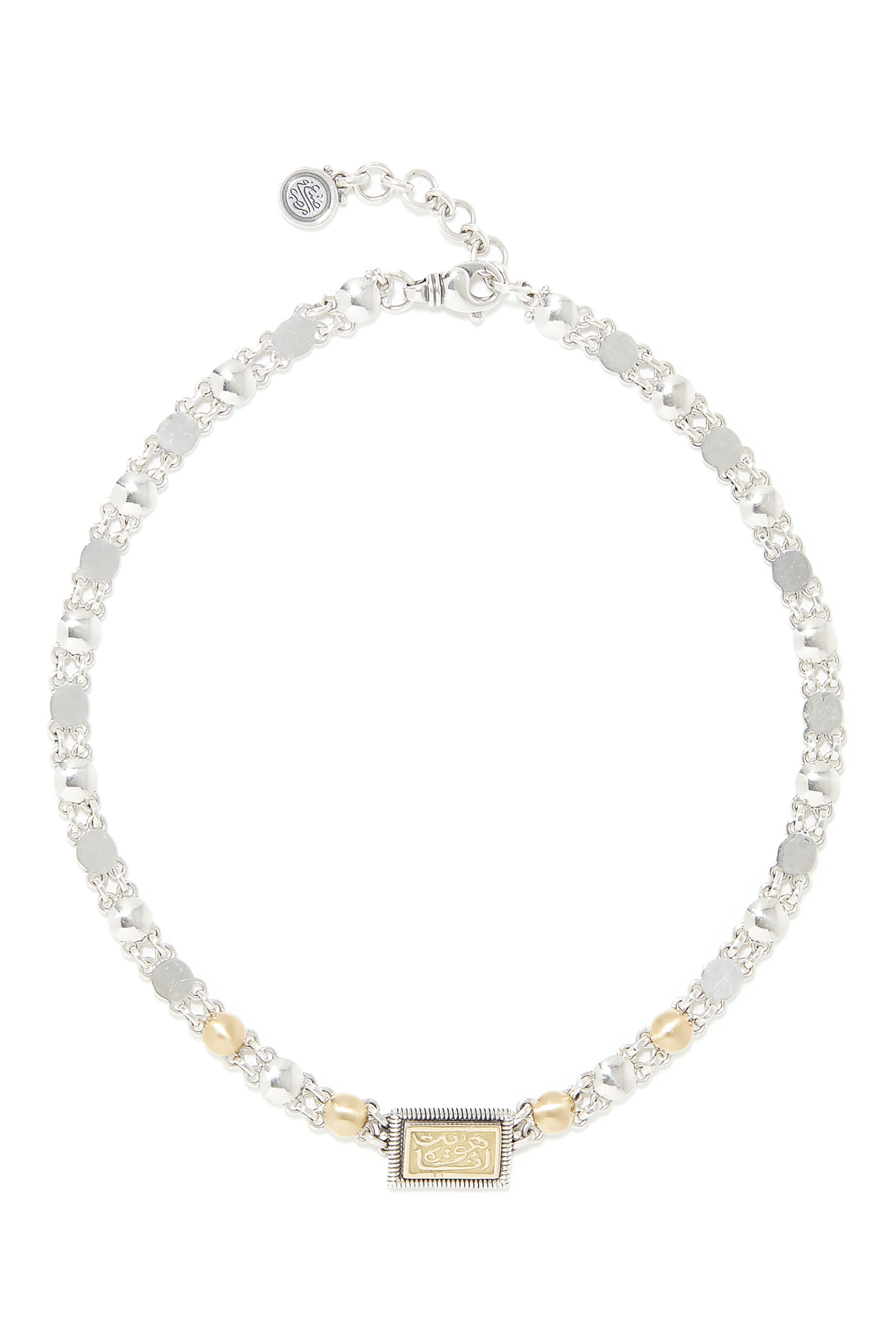 قلادة رقبة إنشانتمنت فضة إسترلينية وذهب عيار 18