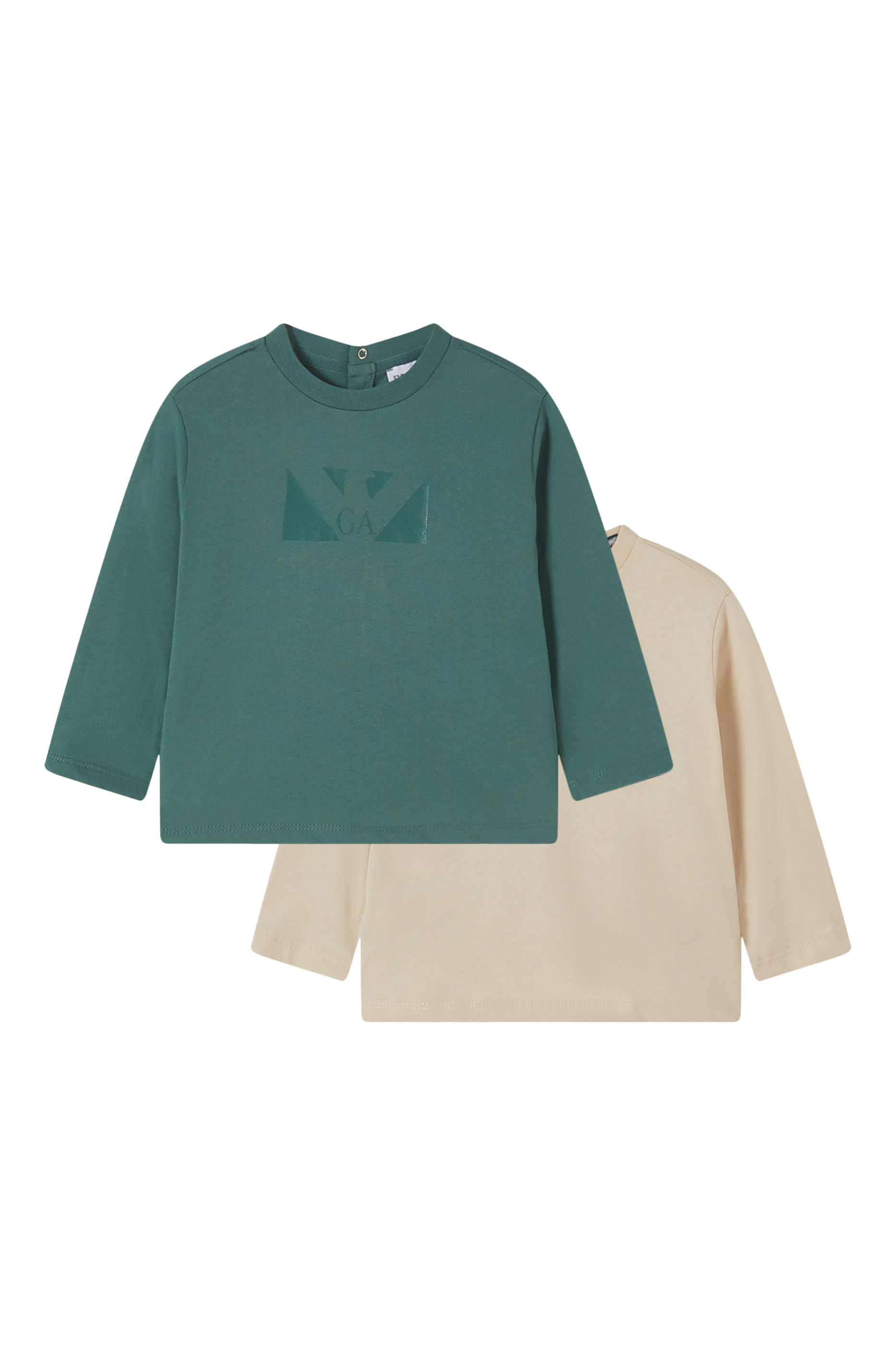 طقم تيشيرت بأكمام طويلة جيرسيه، قطعتين