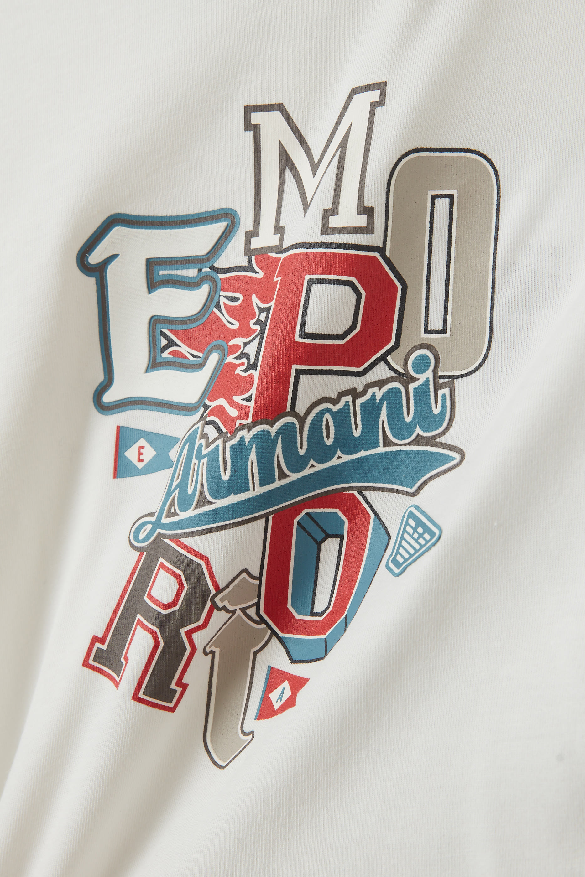 تيشيرت بشعار الماركة قطن للأطفال