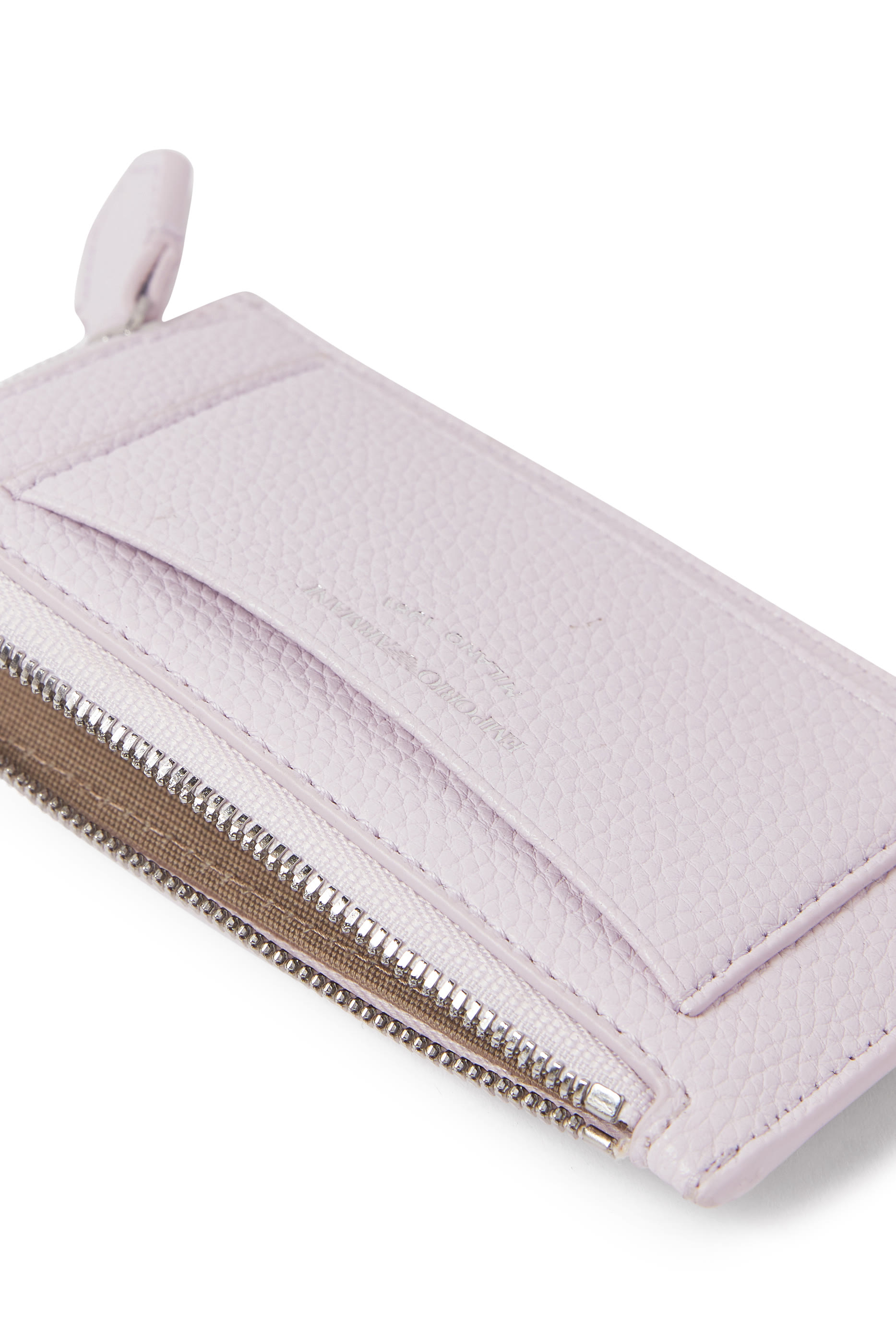 حافظة بطاقات بطبعة شعار الماركة جلد غزال