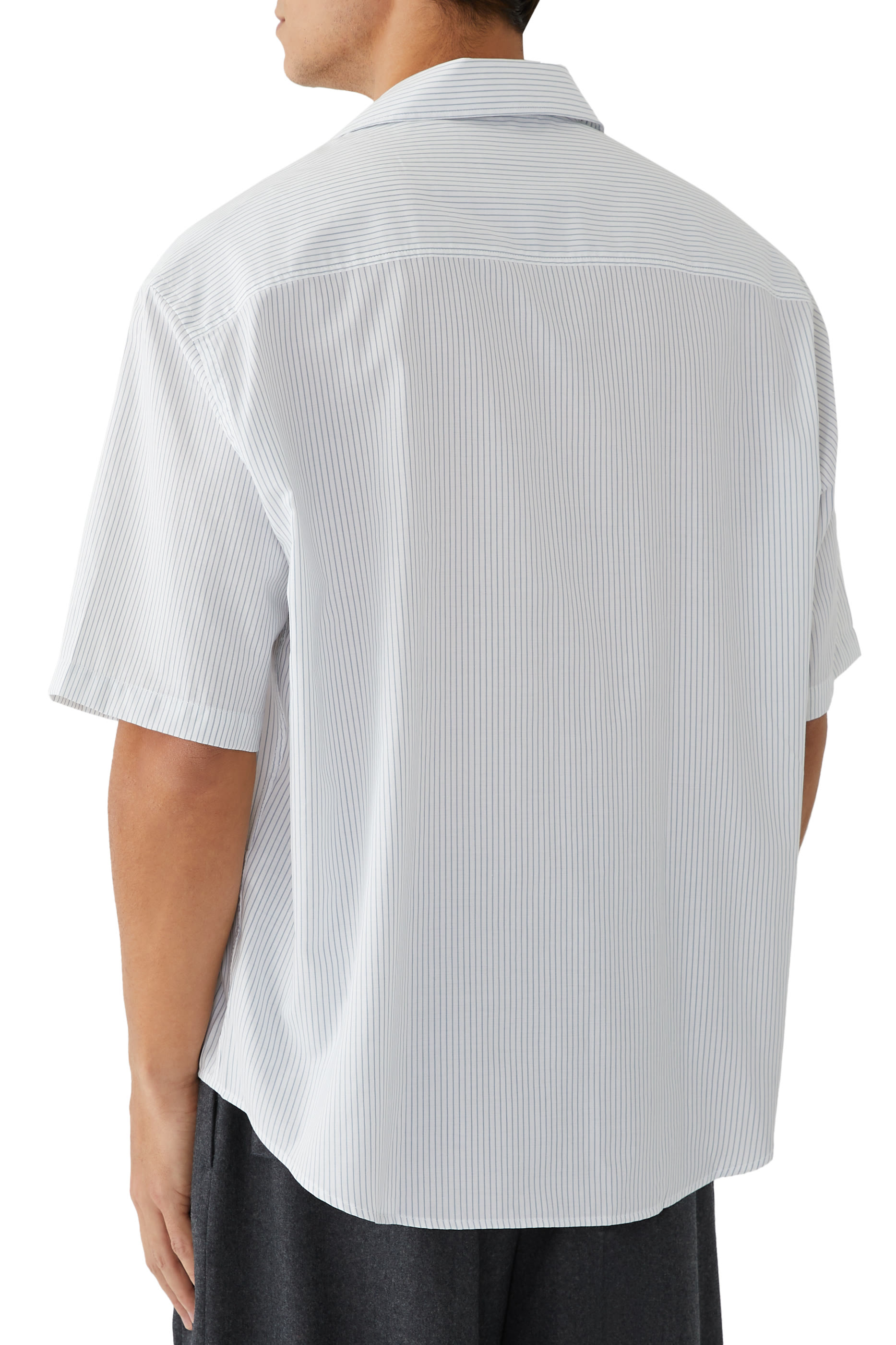 قميص بياقة بطية قطن