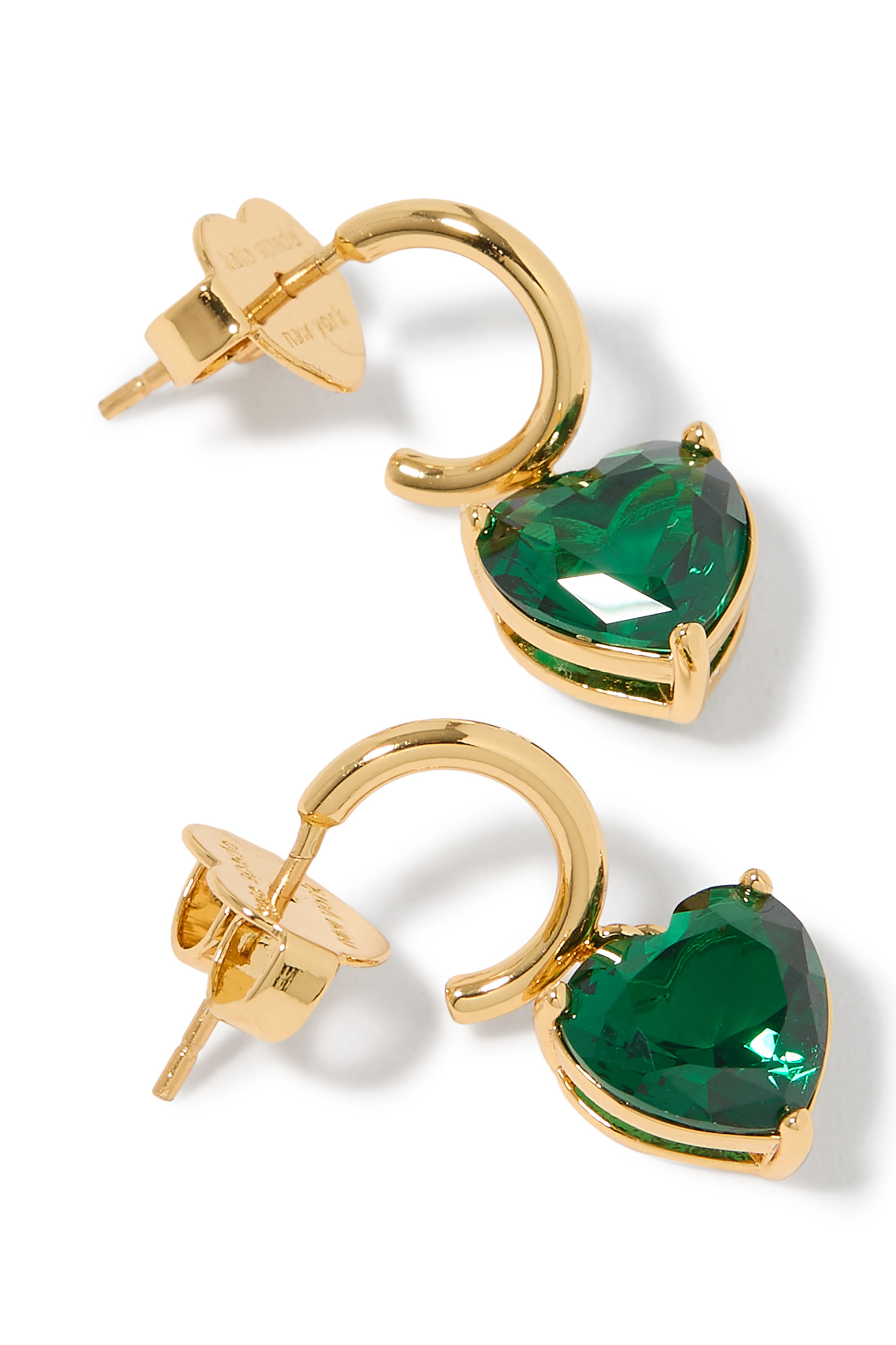 أقراط ماي لوف بتصميم قلب مرصعة بأحجار زركونيا مكعبة معدن مطلي