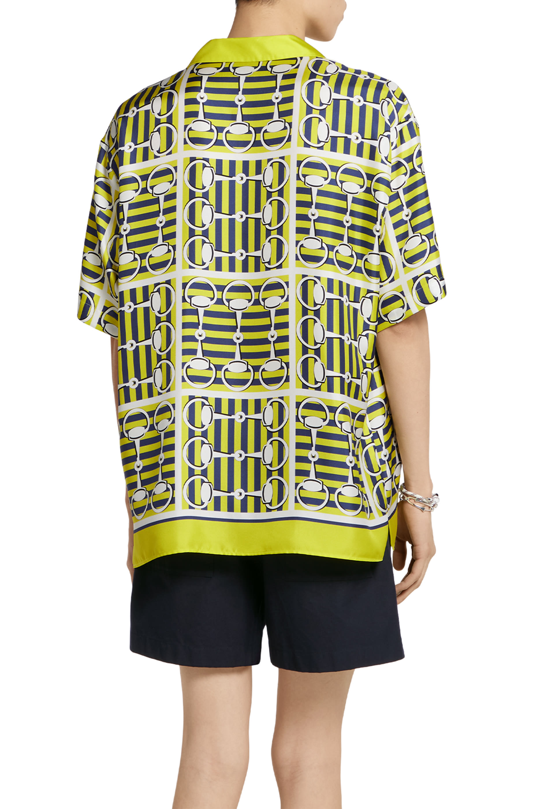 Printed Silk Twill Bowling Shirt