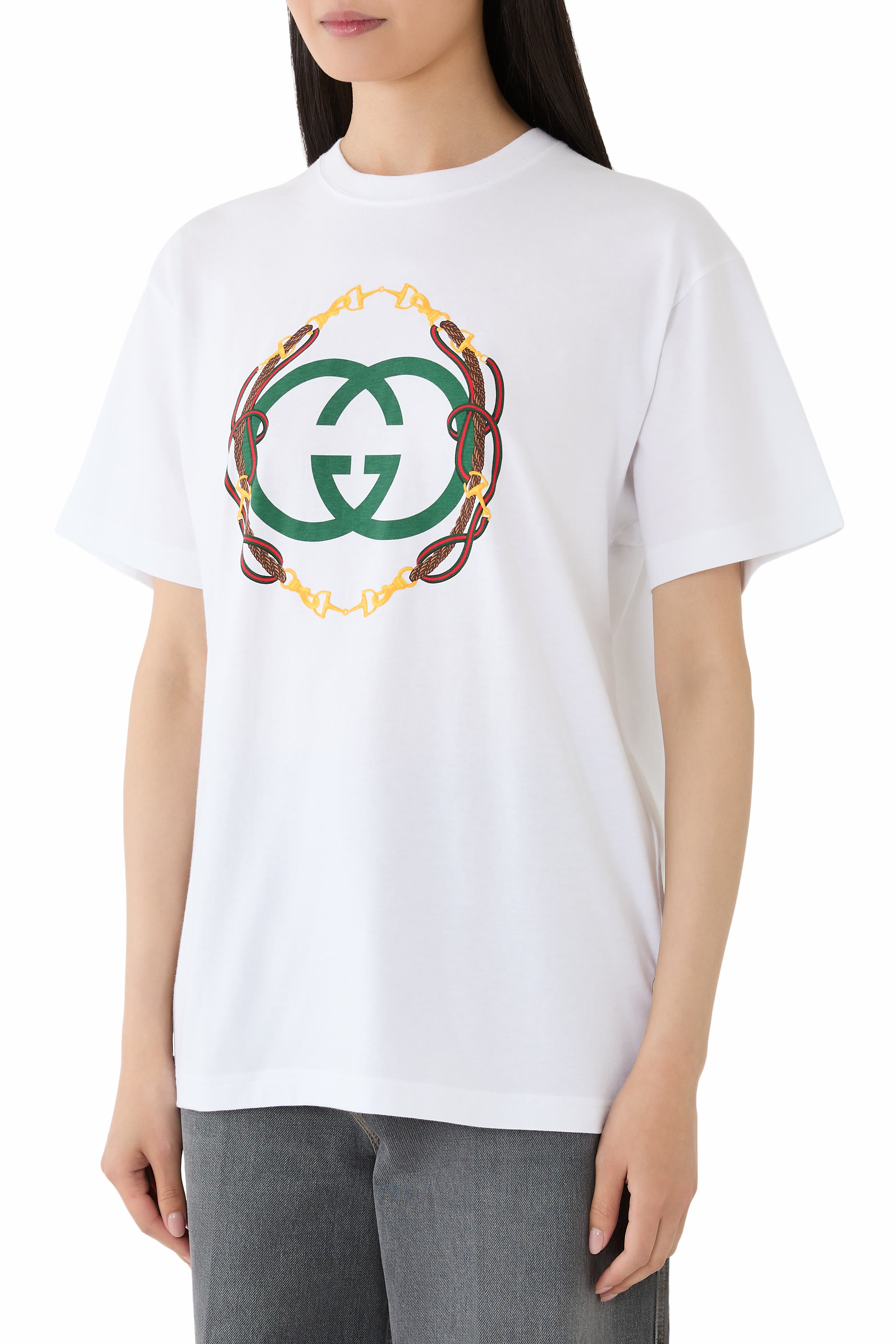 تيشيرت بنقشة قطن جيرسيه