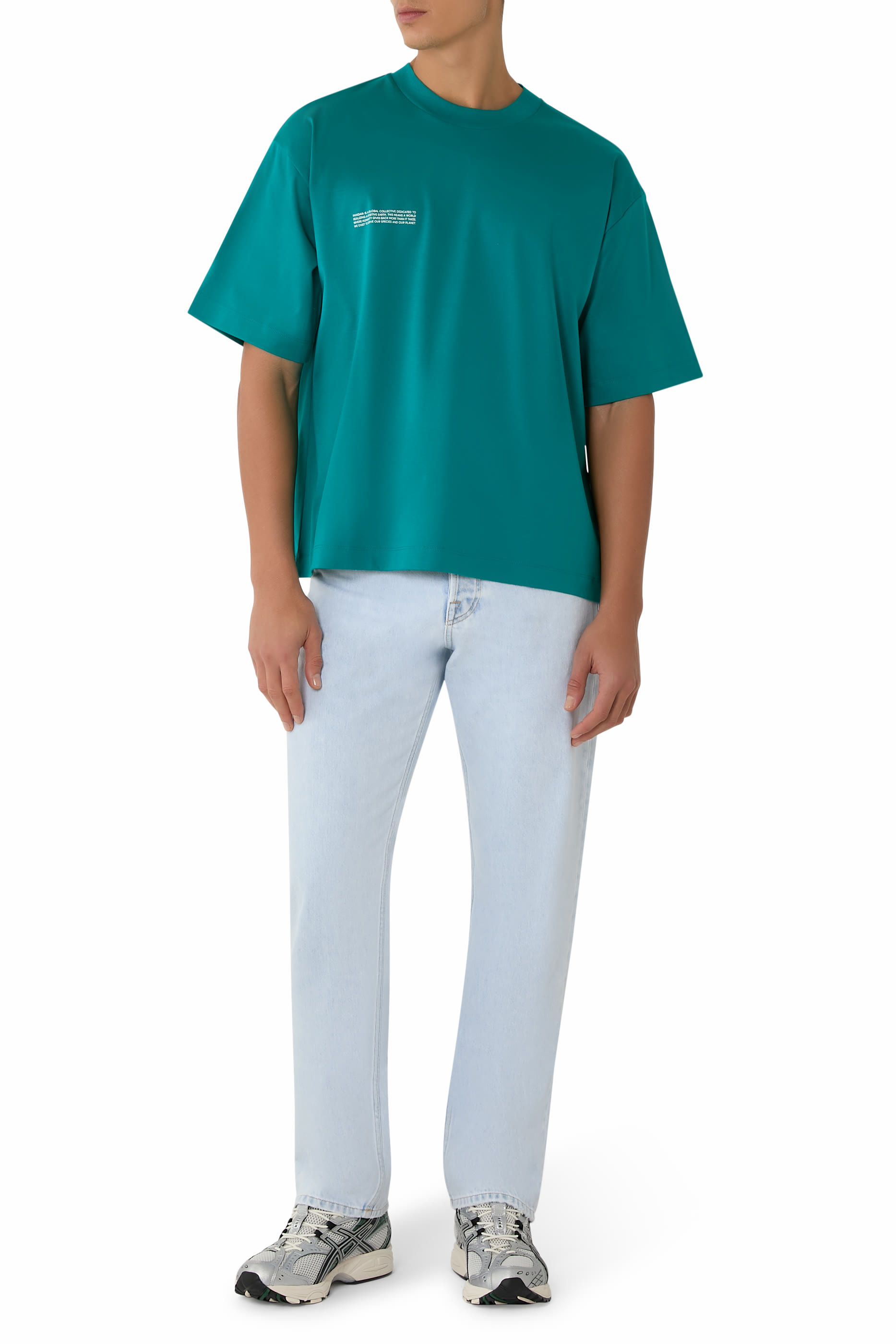 تيشيرت بقصة فضفاضة نسيج متشابك