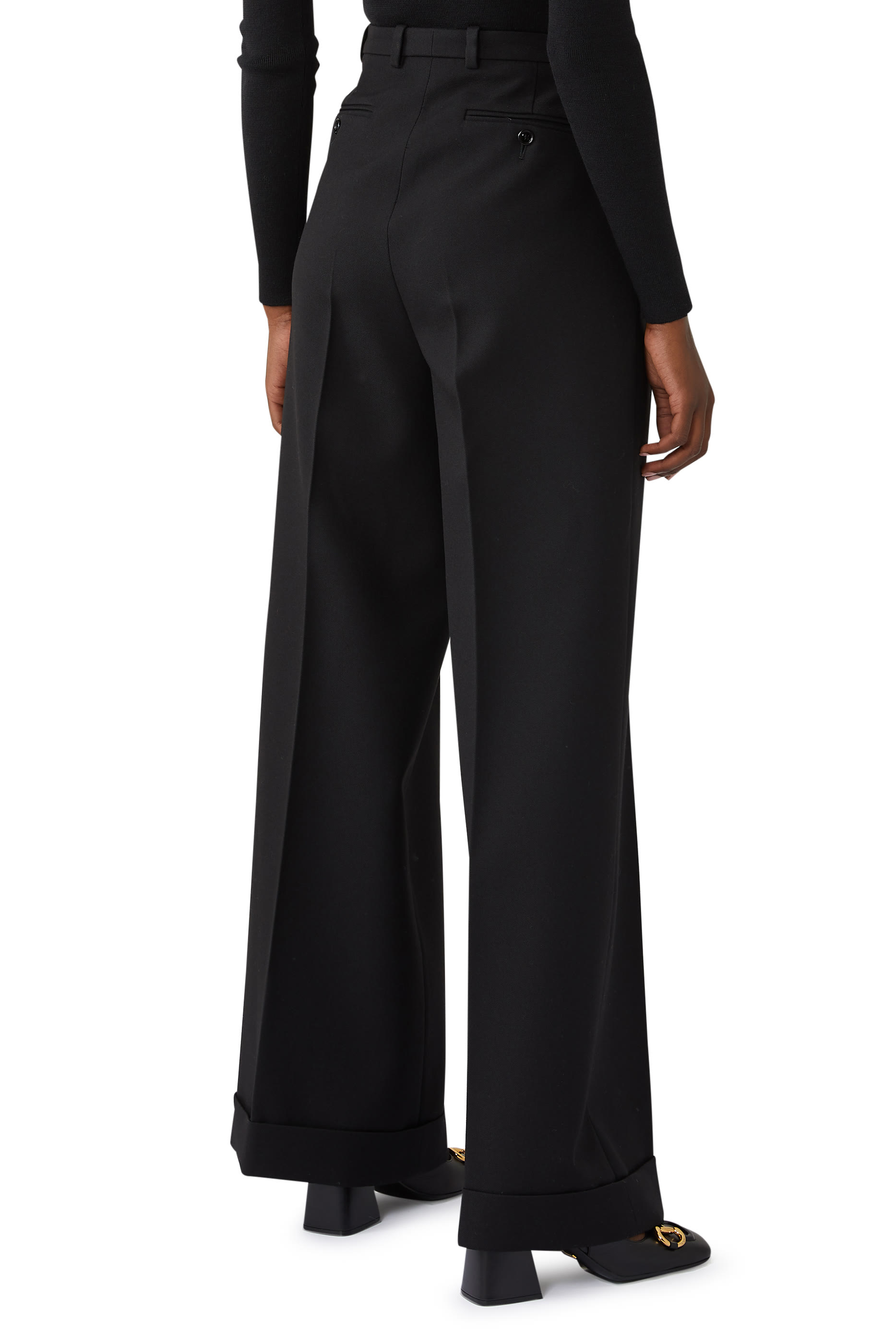 بنطال صوف بطيات