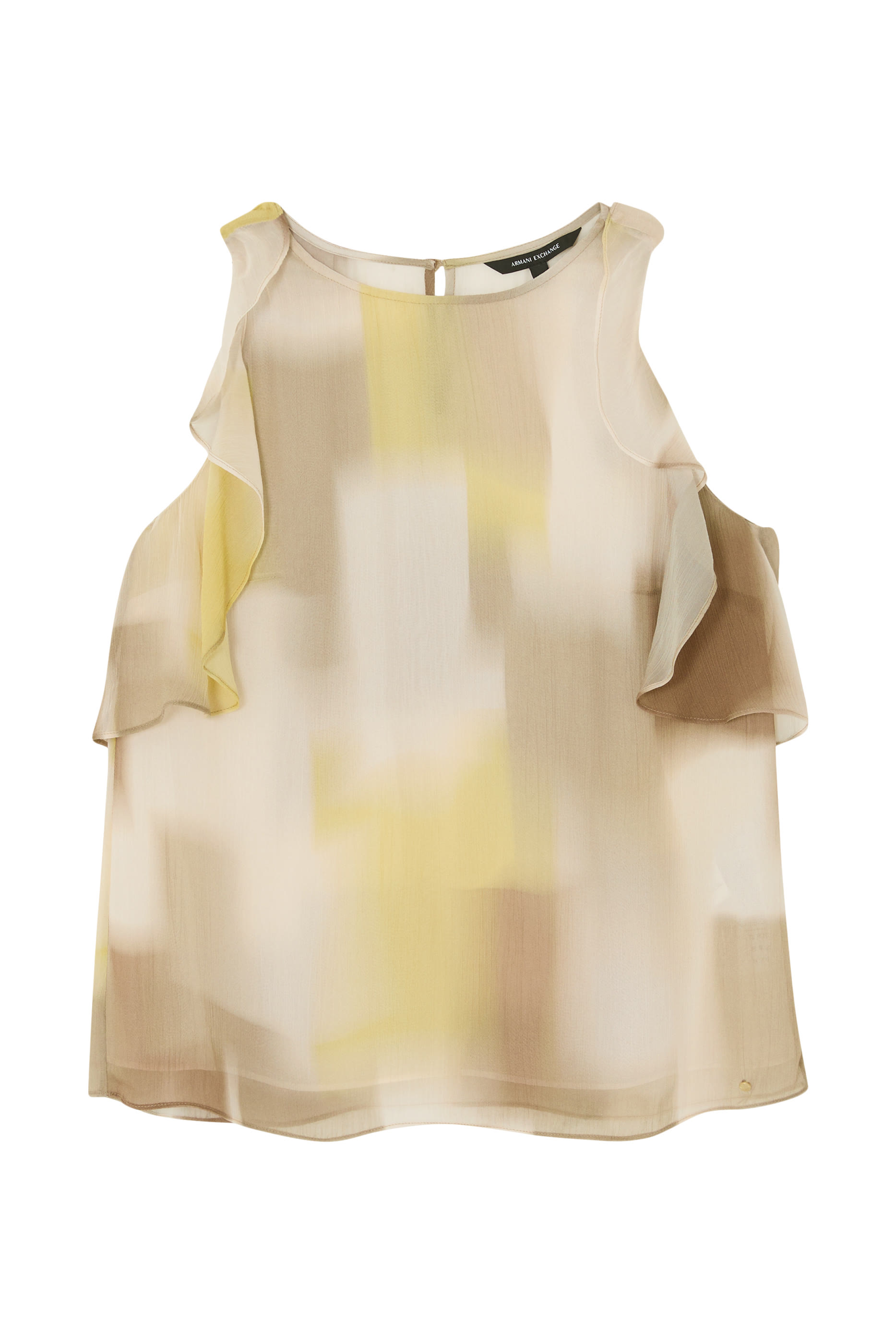 بلوزة بنقشة وكشكش