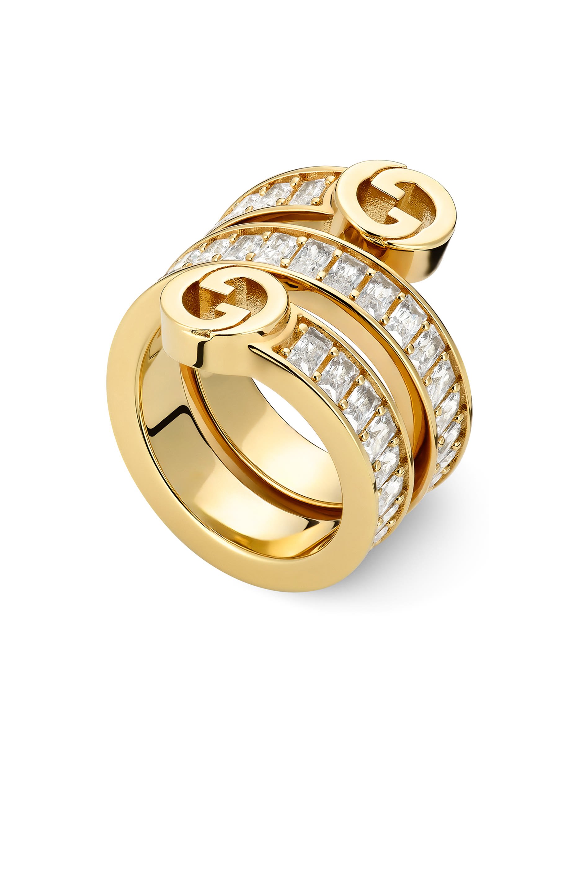 خاتم بلوندي بتصميم ملفوف مرصع بالكريستال