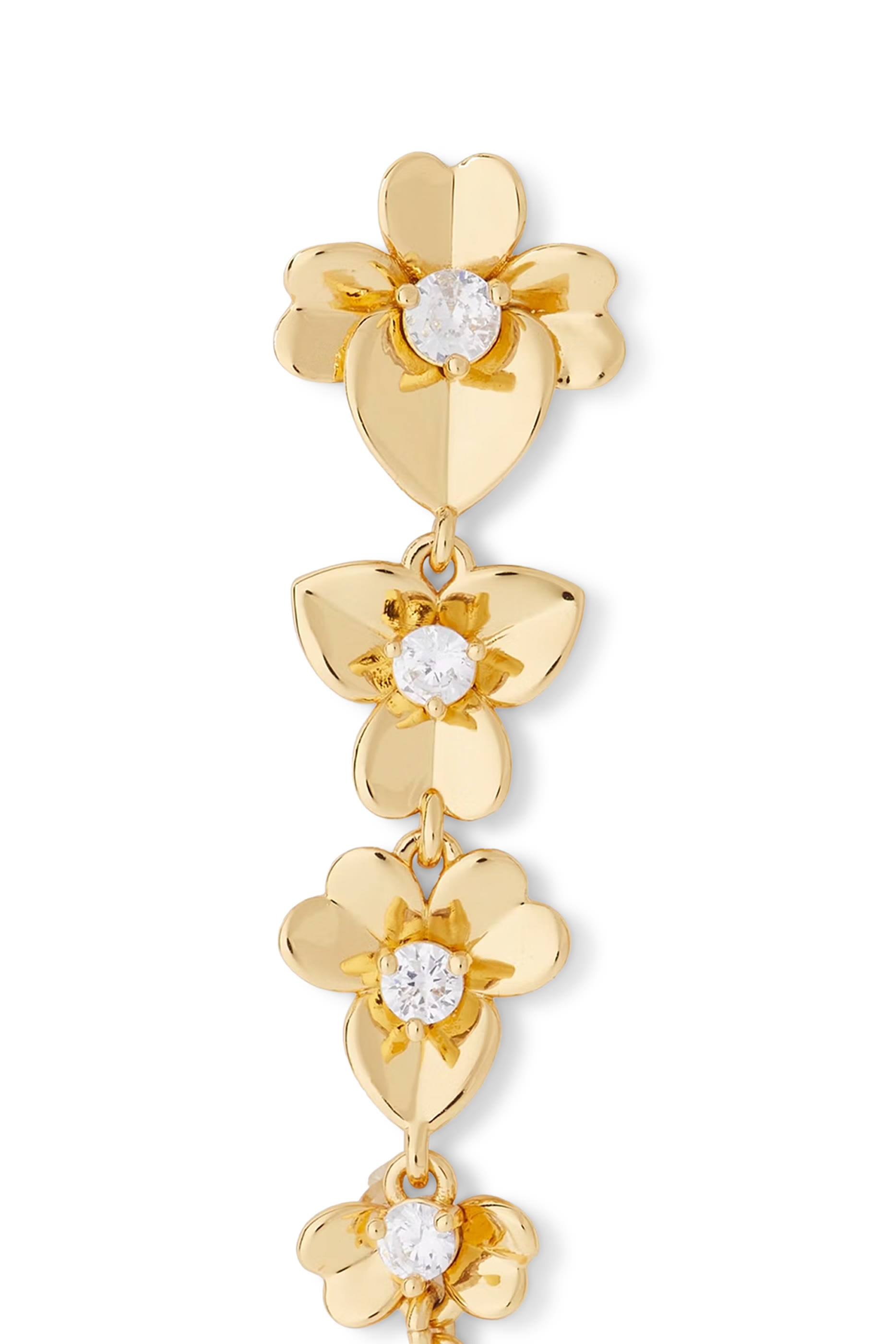 أقراط متدلية بريشس بانسي مرصعة بأحجار زركونيا مكعبة، معدن مطلي ومشابك تيتانيوم