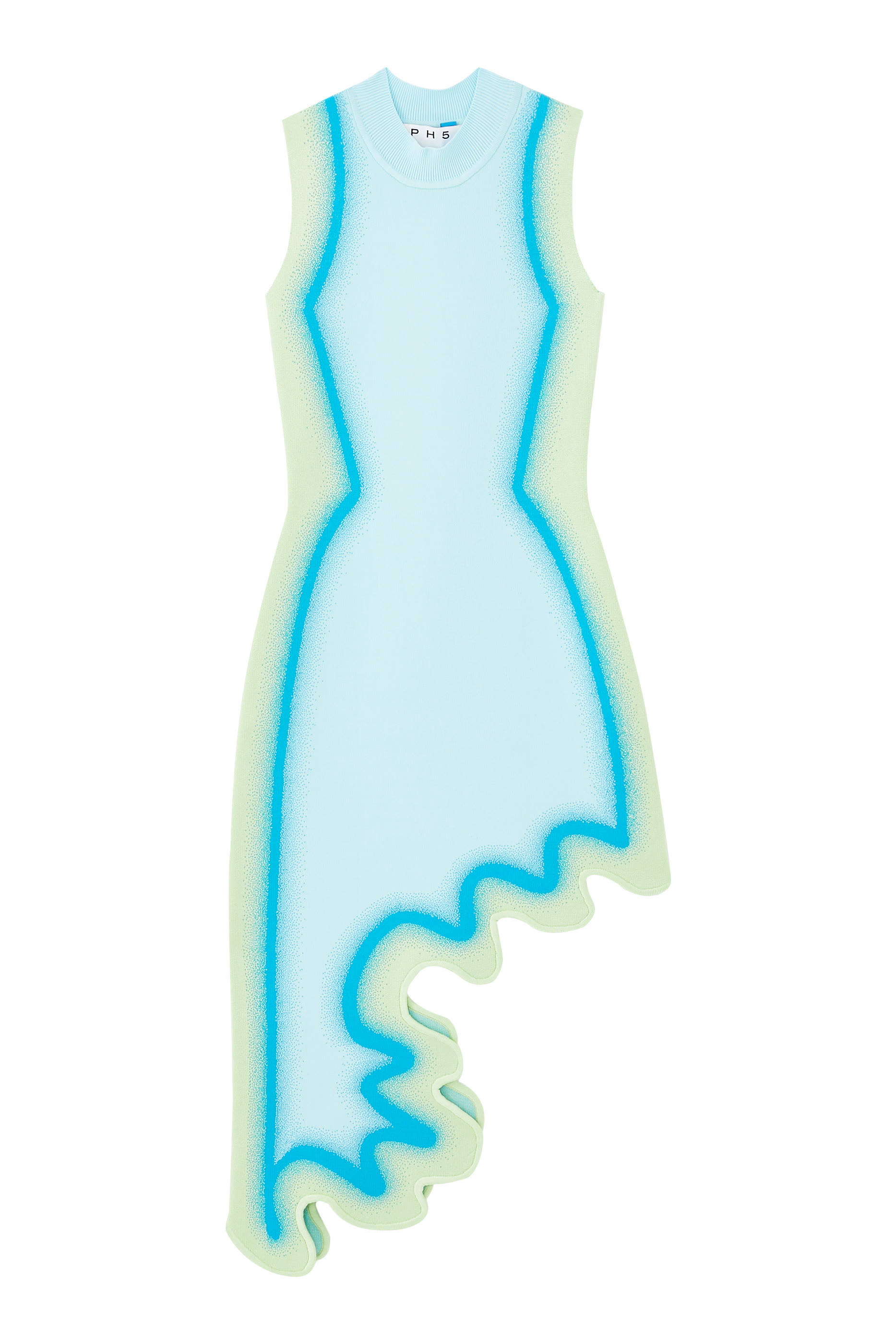 فستان بروكلين بتصميم مموج غير متماثل