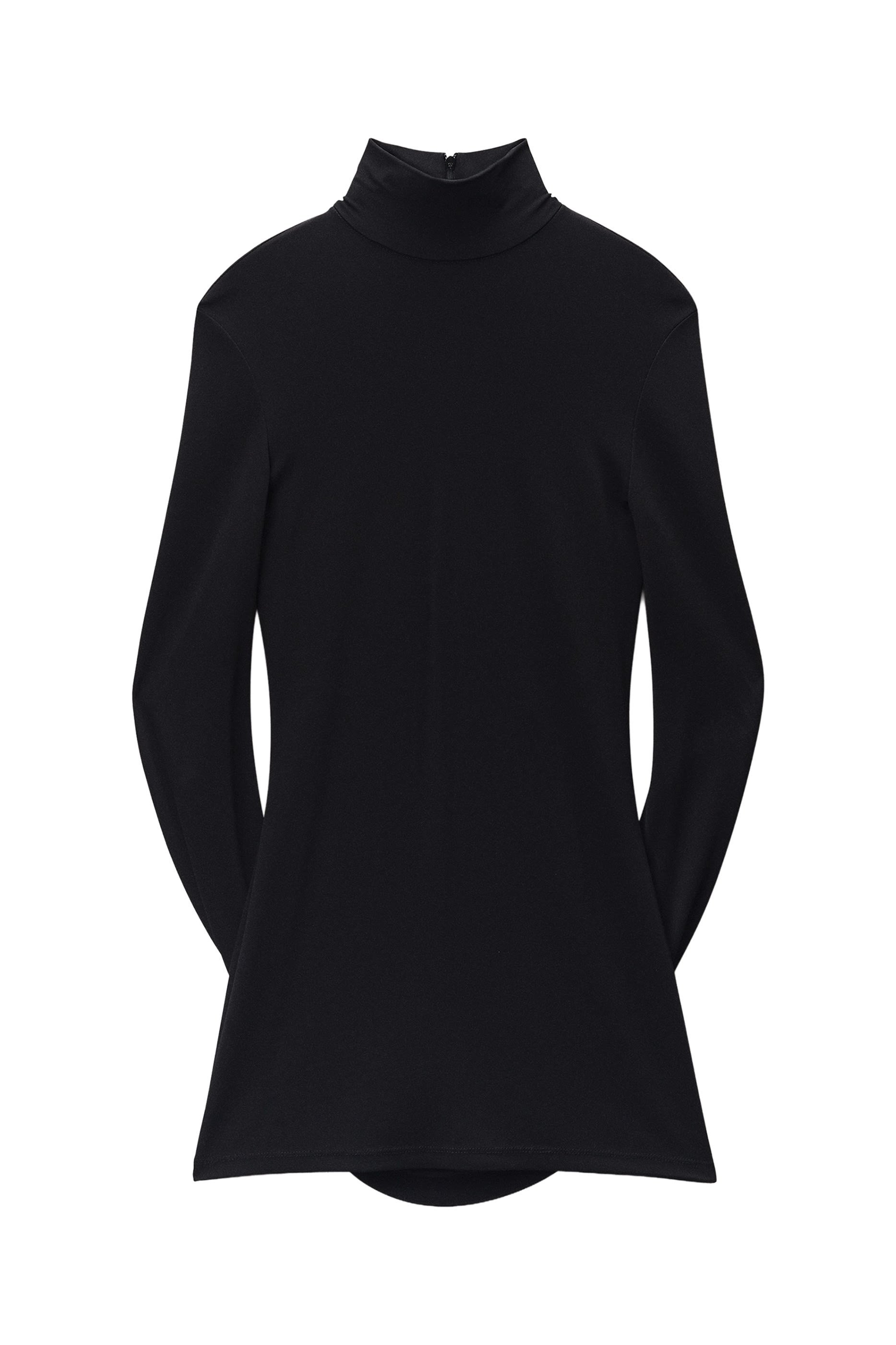 فستان قصير درابيه بتصميم غير متماثل