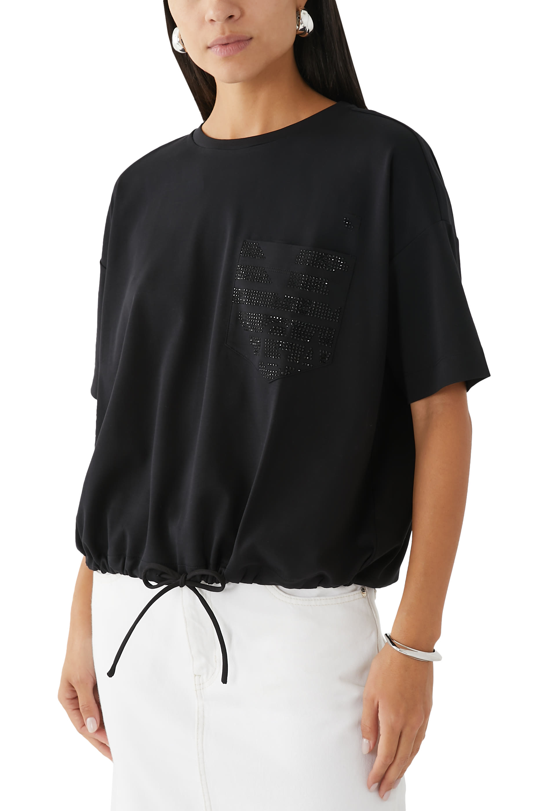 تيشيرت بتطريز شعار النسر قطن جيرسيه