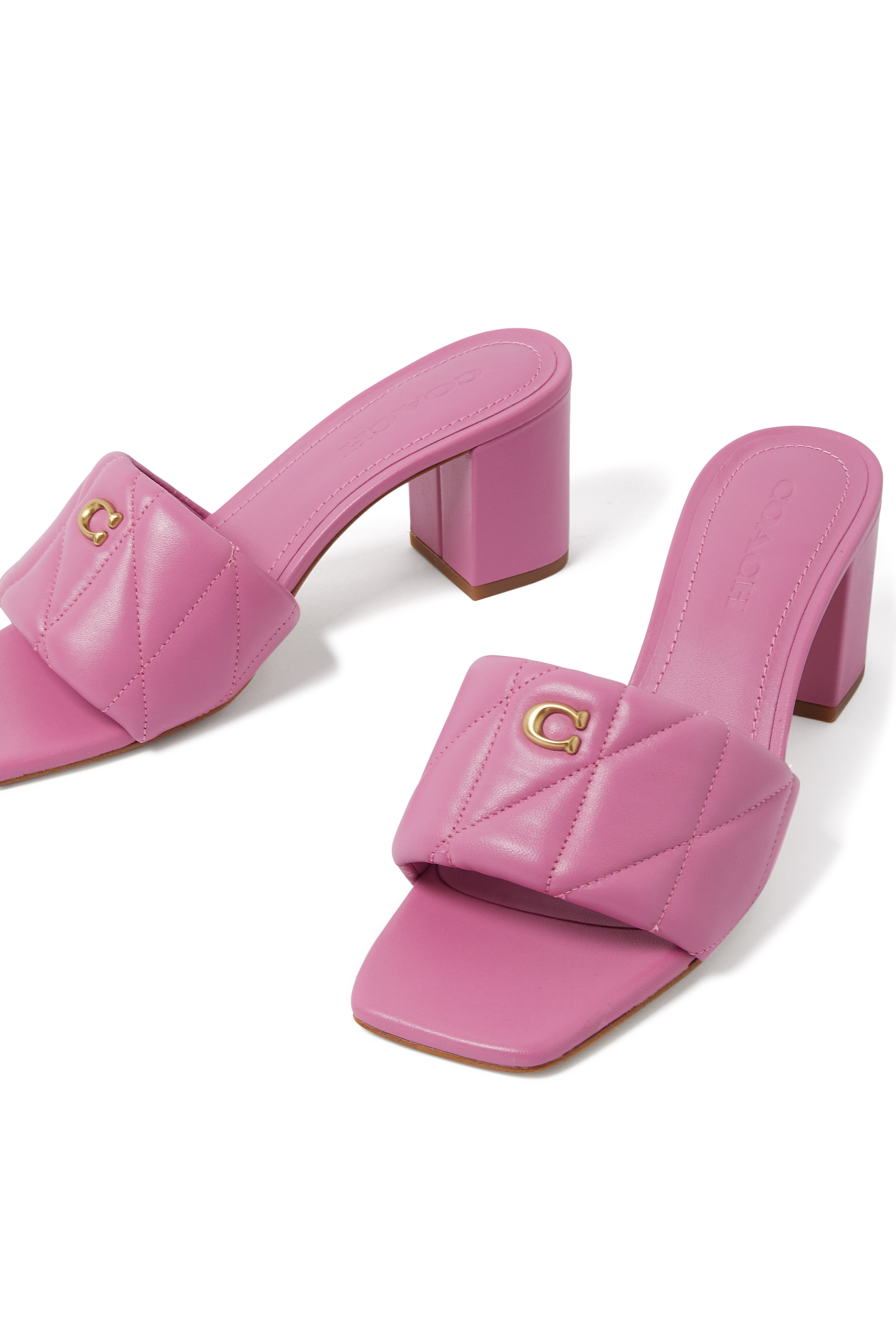 صندل هولي بكعب 65 عريض بتصميم مبطن