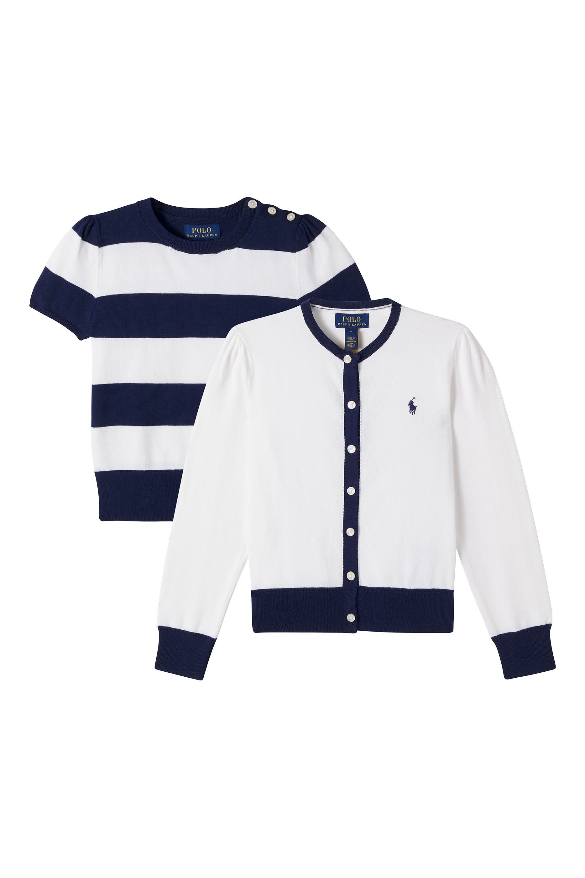 طقم بلوزة منسوجة وكارديغان للأطفال