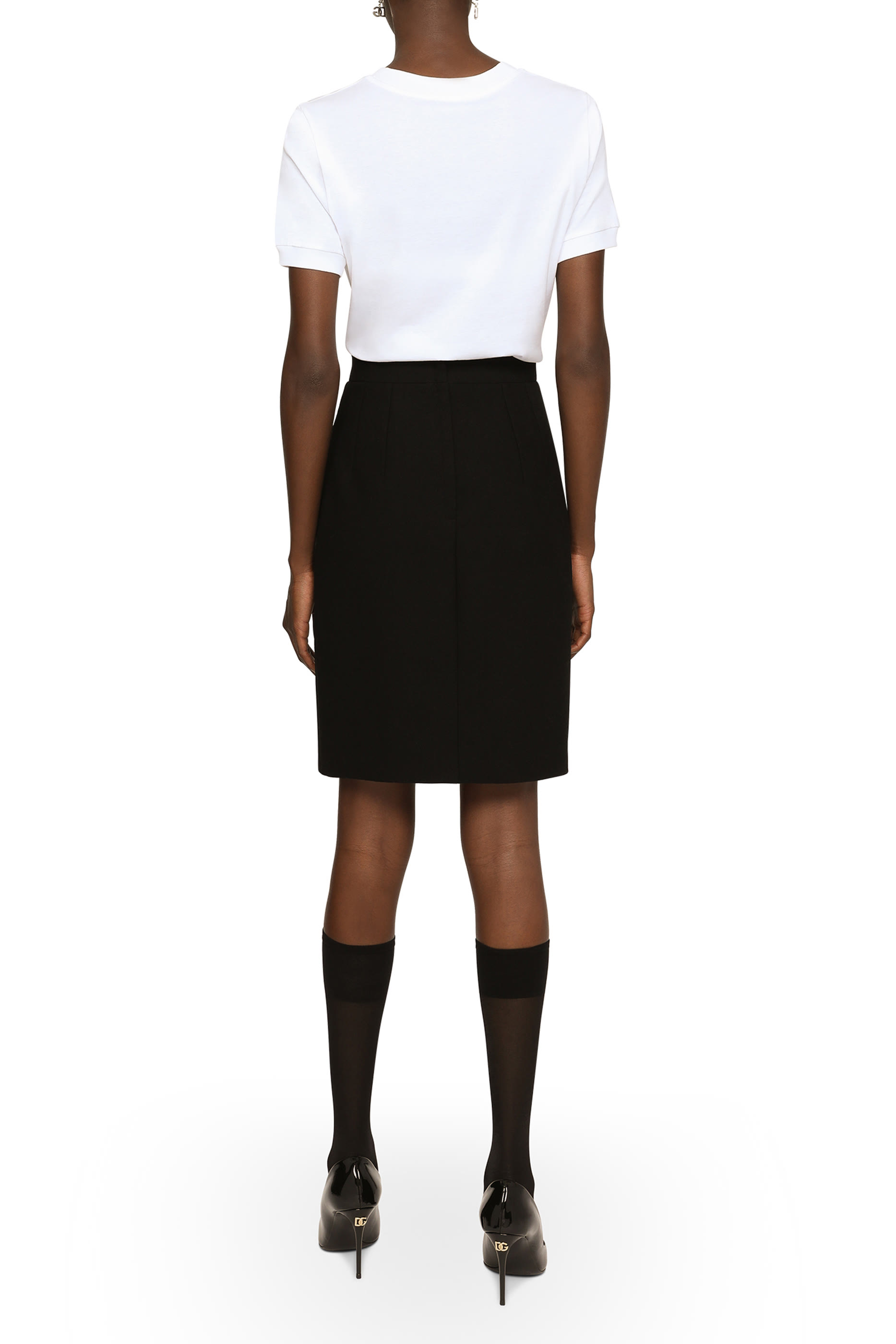 تيشيرت مرصع بكريستال بتصميم شعار الماركة قطن