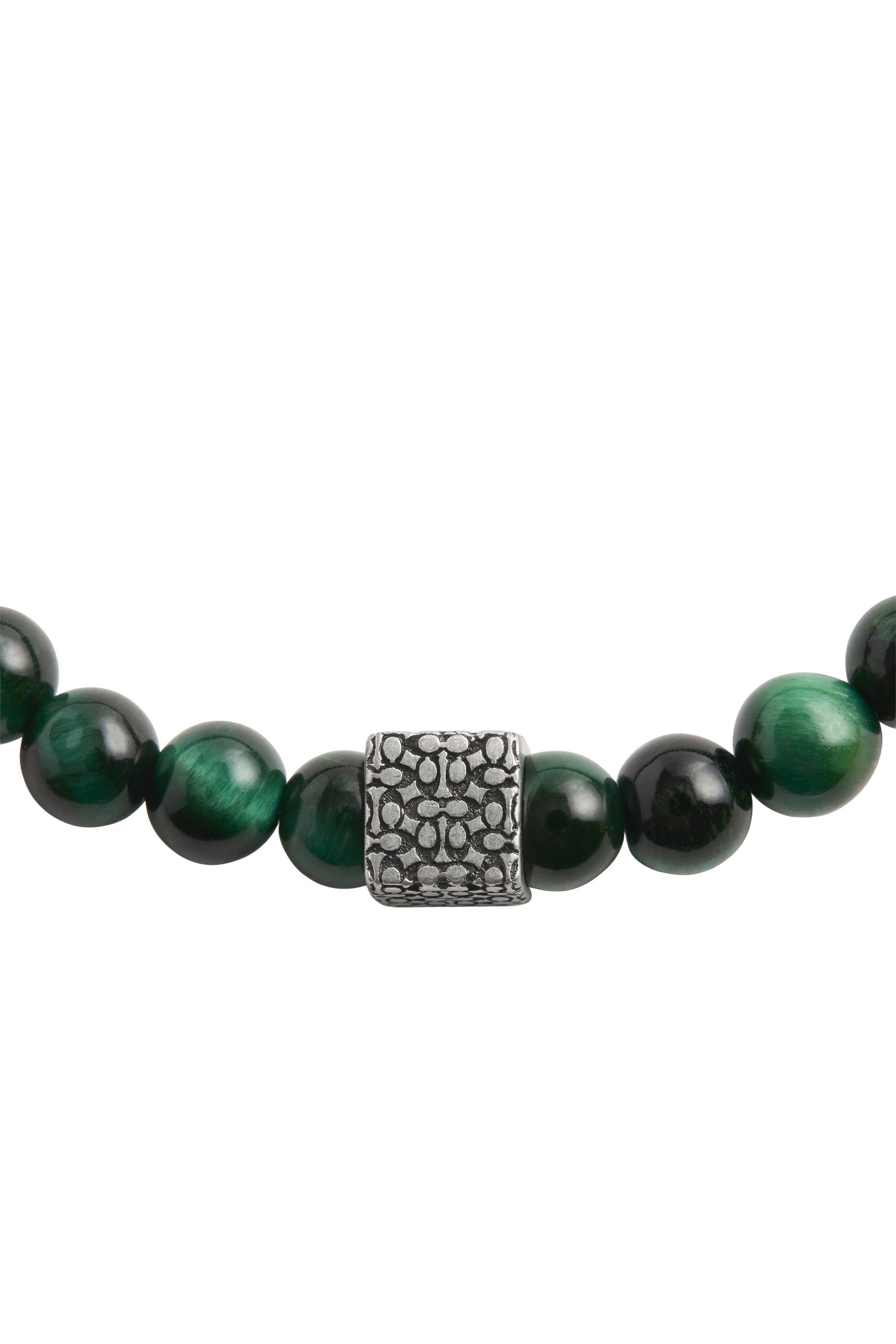 سوار مطاطي بخرز عين النمر وحلية فضة إسترلينية