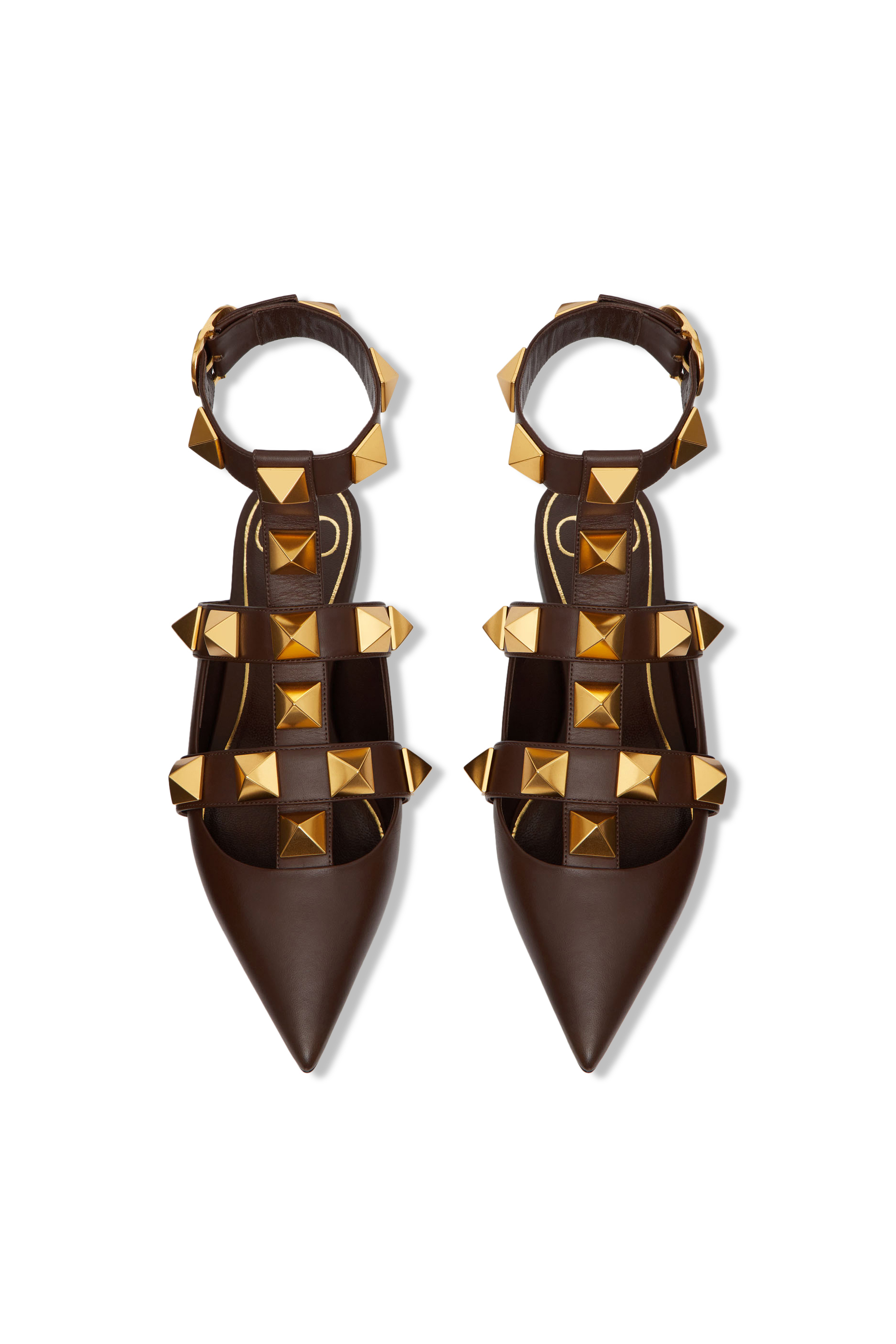 حذاء باليرينا فالنتينو غارافاني رومان مرصع بحلي هرمية