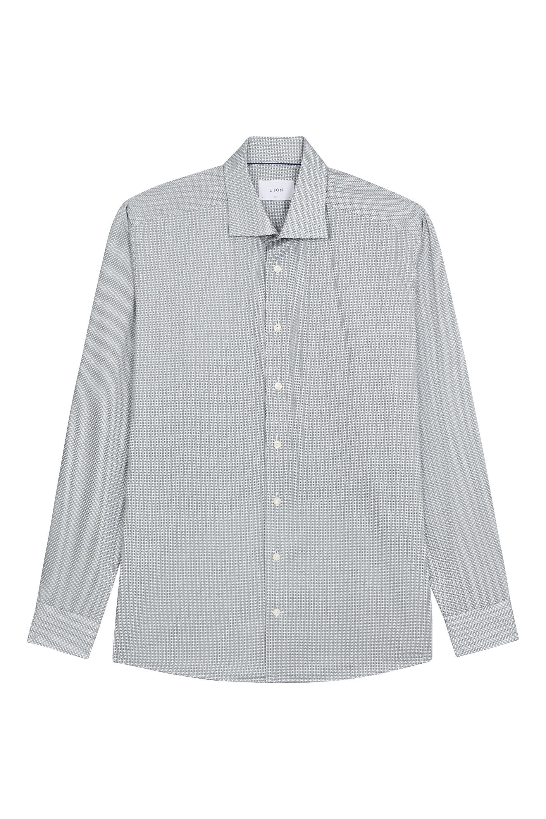 قميص تويل مميز للماركة بنقشة هندسية