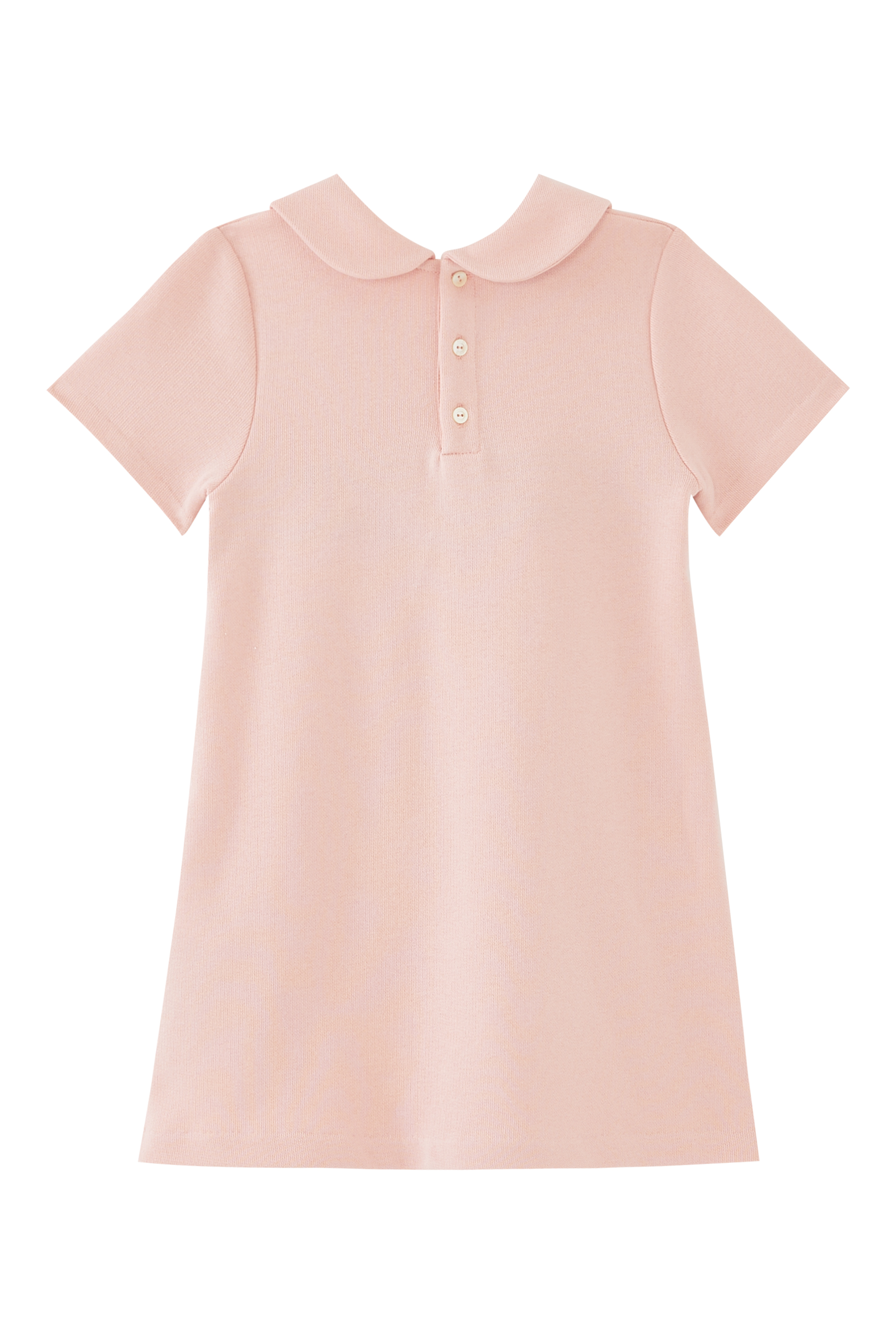 فستان جرسيه للأطفال بطبعات حرفي شعار الماركة بتصميم متداخل