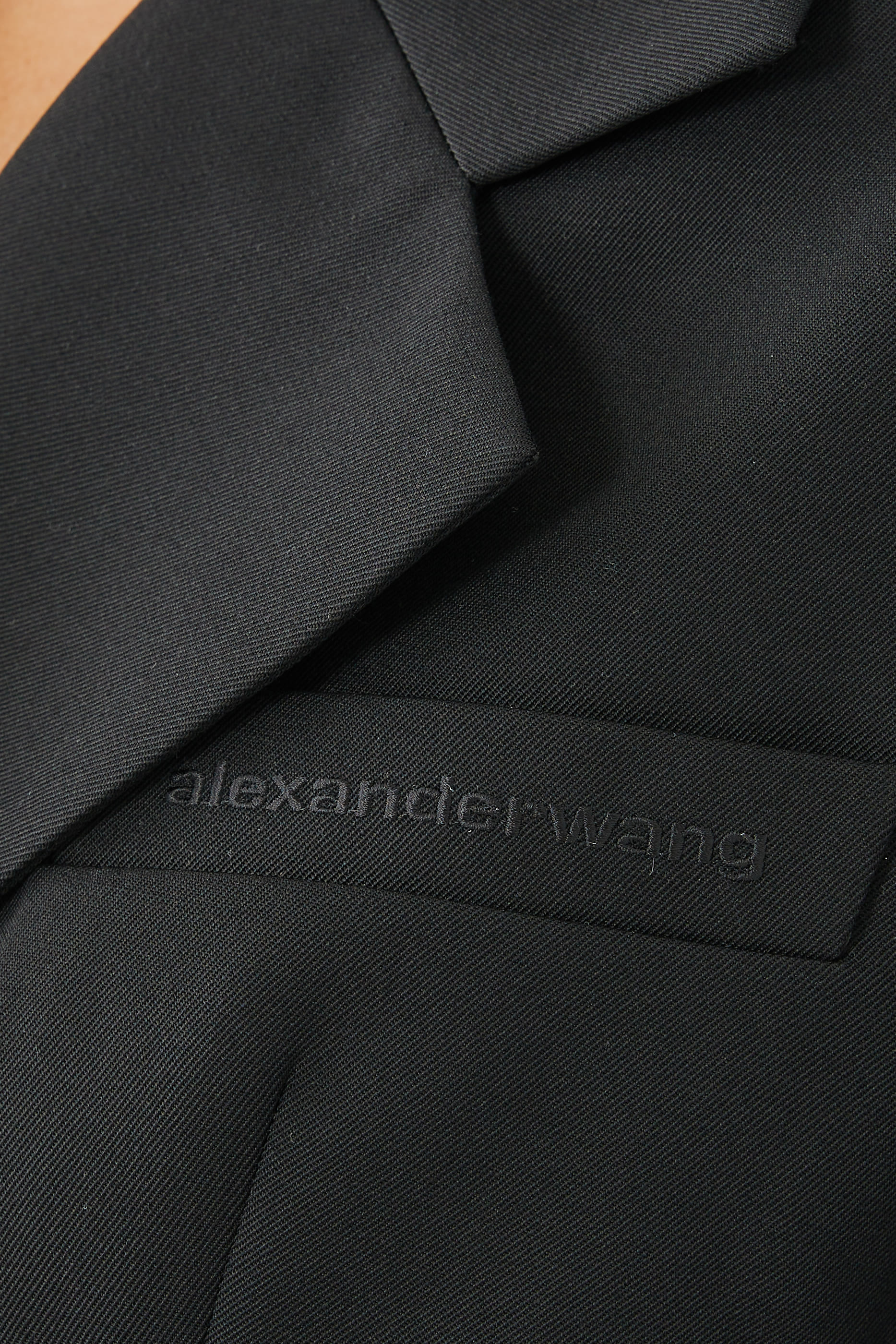 فستان قصير بتصميم بليزر غير متماثل صوف تويل