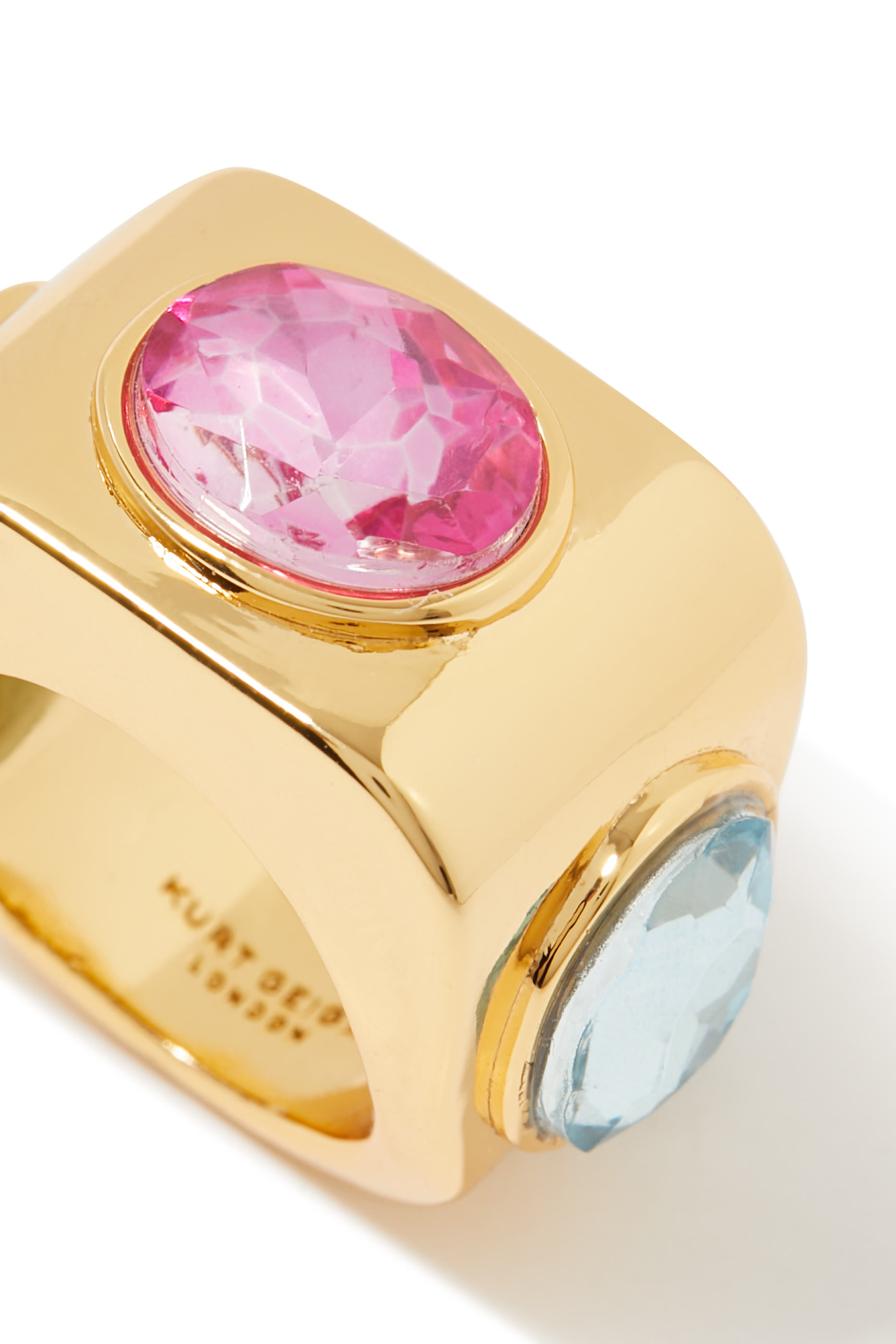 خاتم كنسينغتون بتصميم مربع بأحجار كريمة