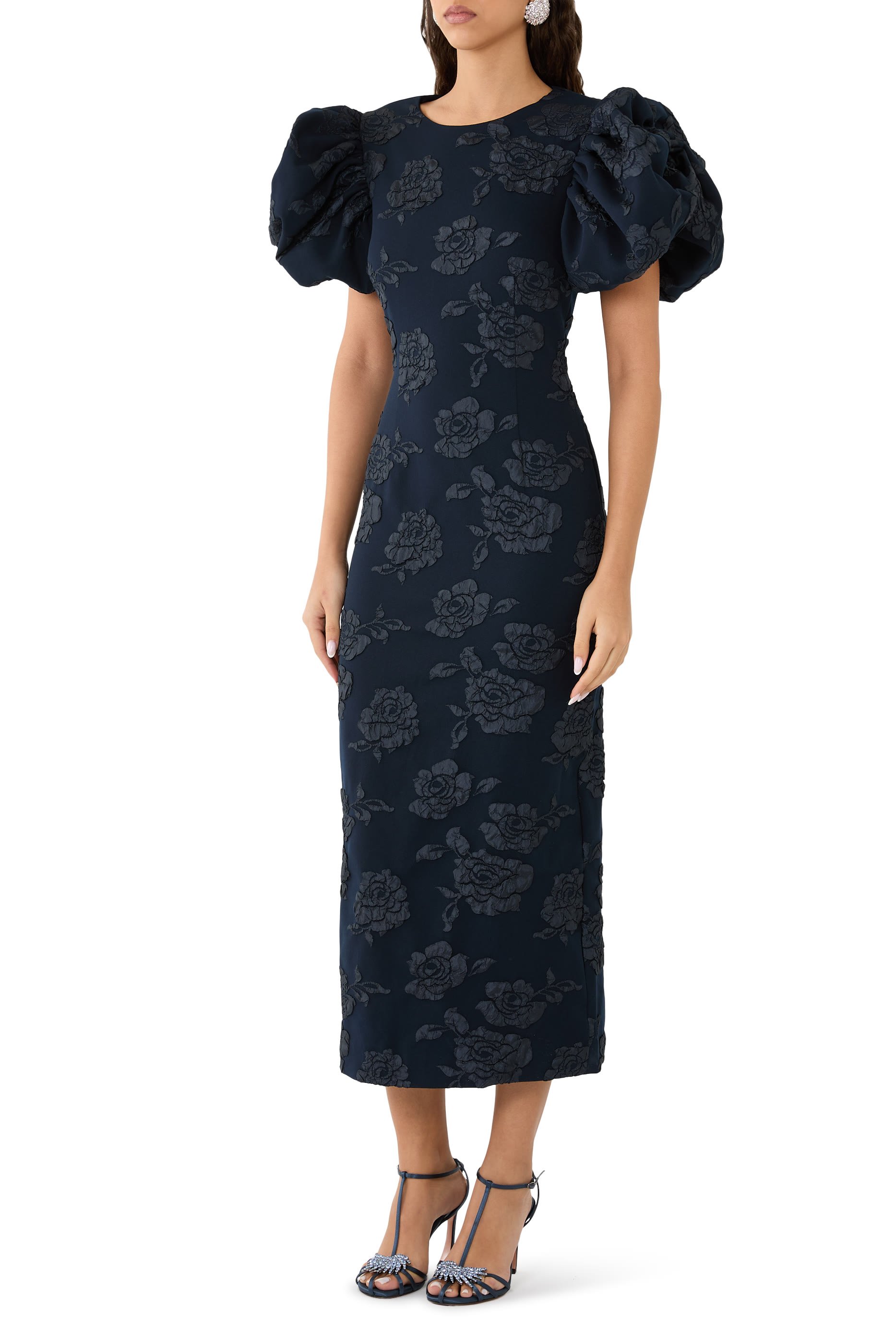 فستان روبي متوسط الطول جاكار