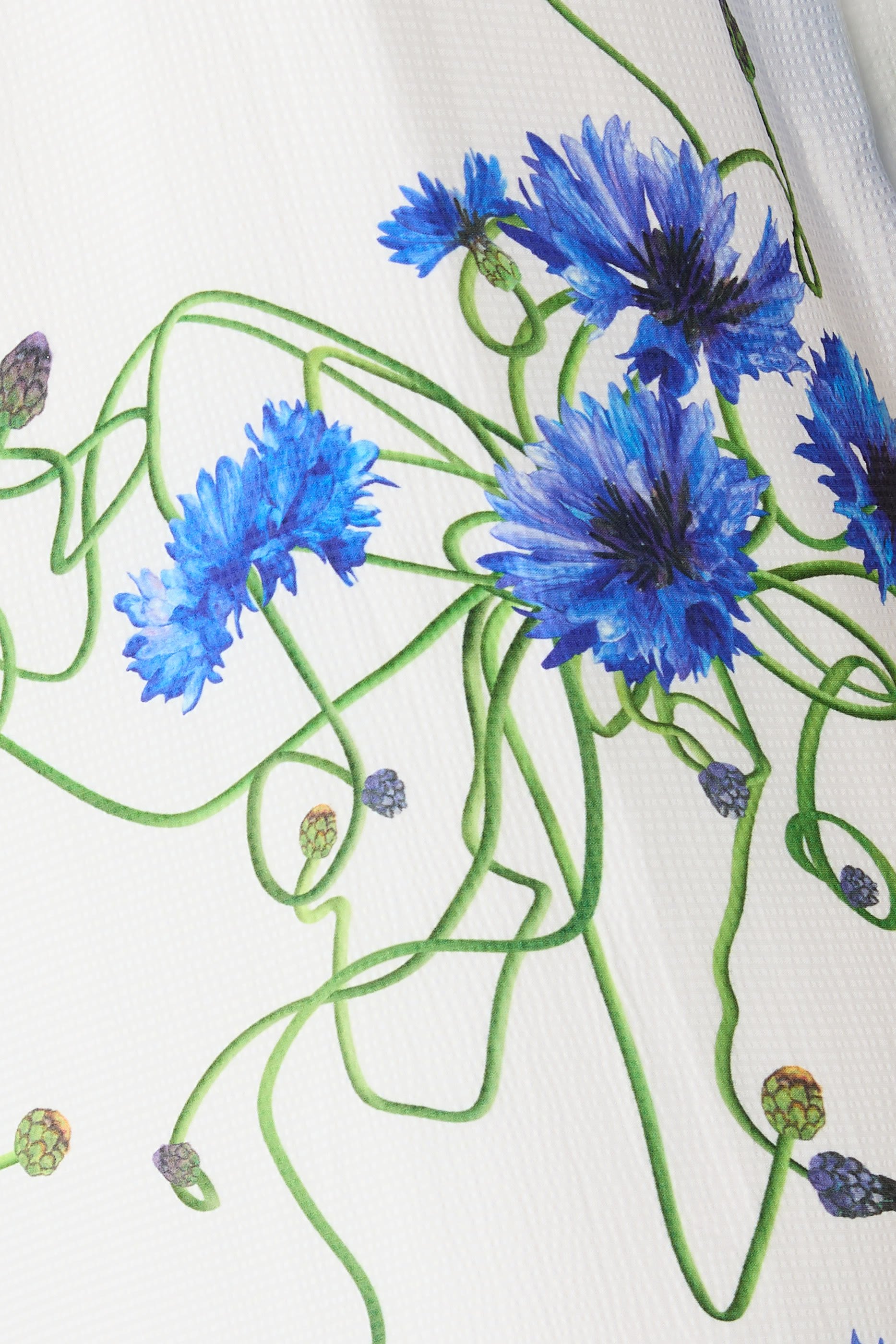 فستان كوكتيل بطبعة أزهار بتصميم غير متماثل حرير