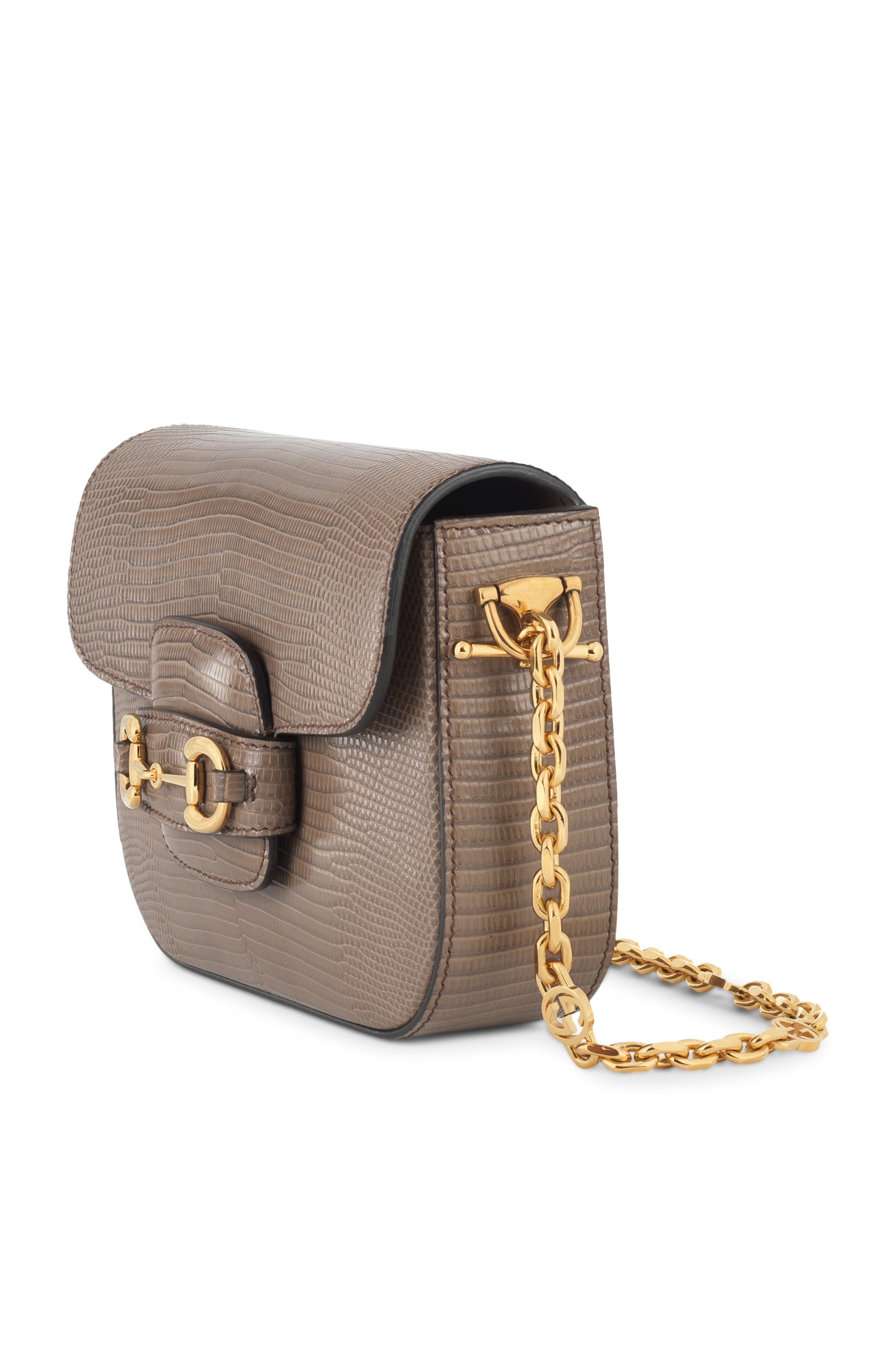 حقيبة 1955 صغيرة بحلية لجام الحصان جلد سحلية