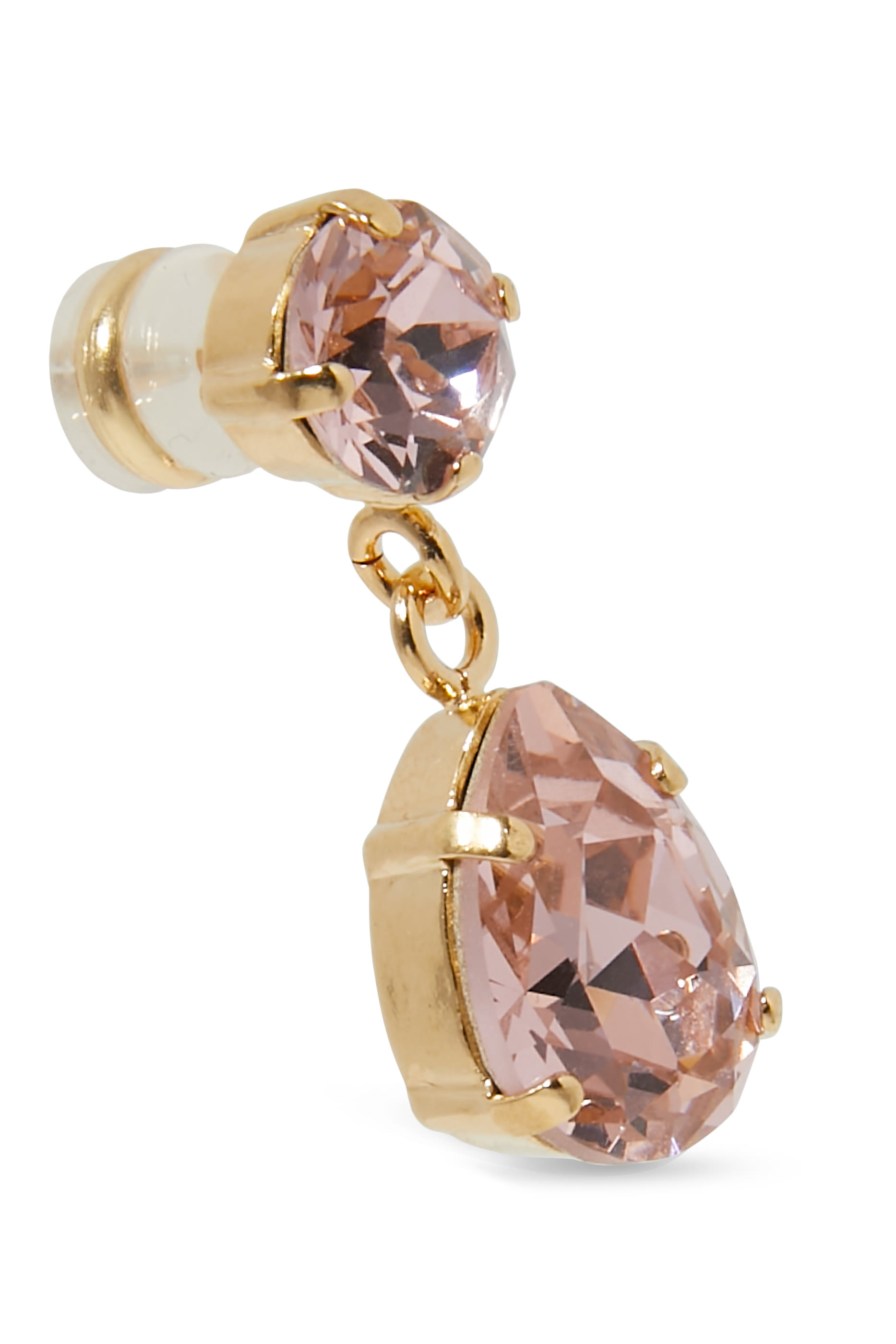 أقراط بوني صغيرة مرصعة بالكريستال مطلية بالذهب عيار 18