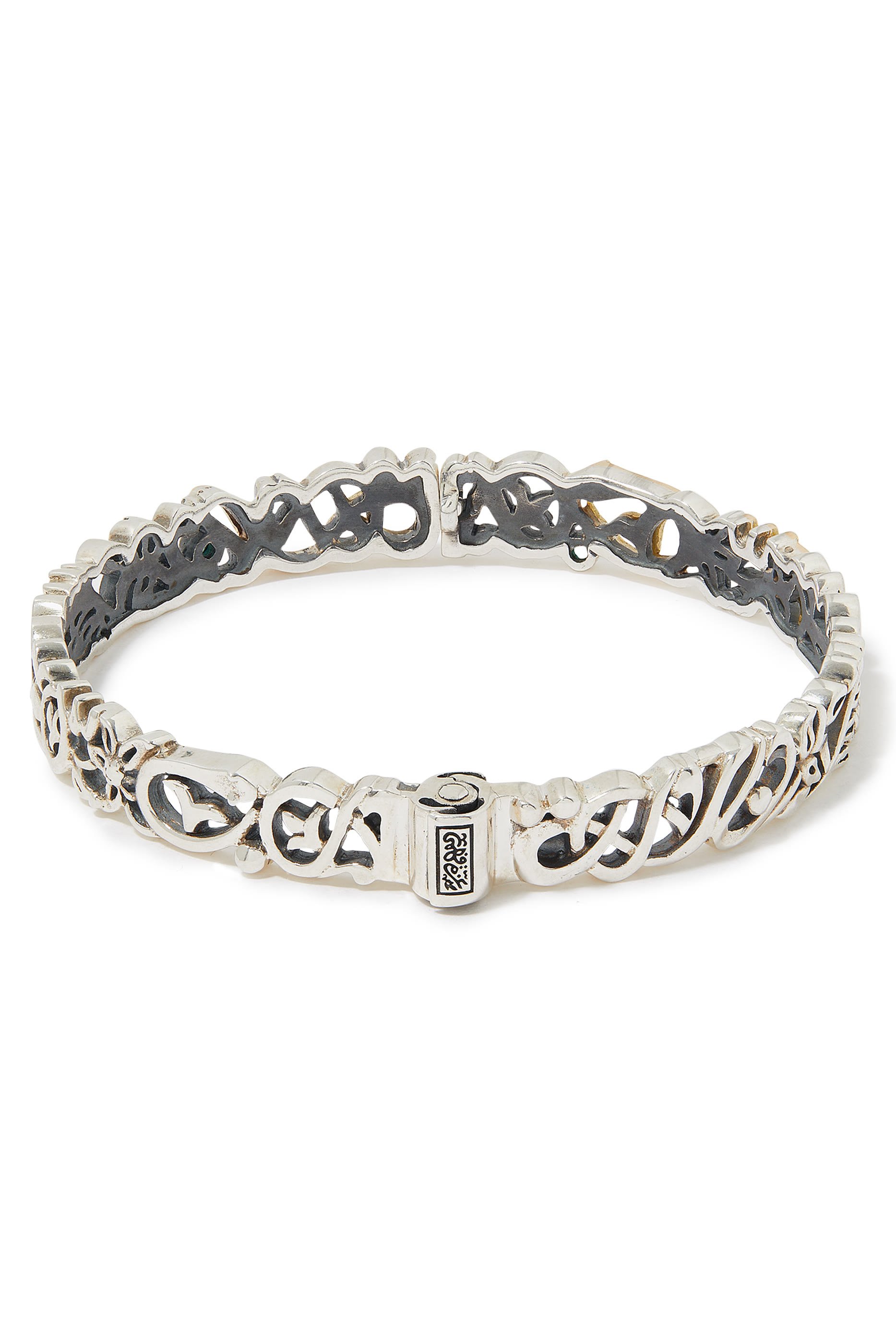 سوار تايلز اوف كاليجرافي مرصع بالماس الشمباين فضة استرلينية وذهب أصفر عيار 18