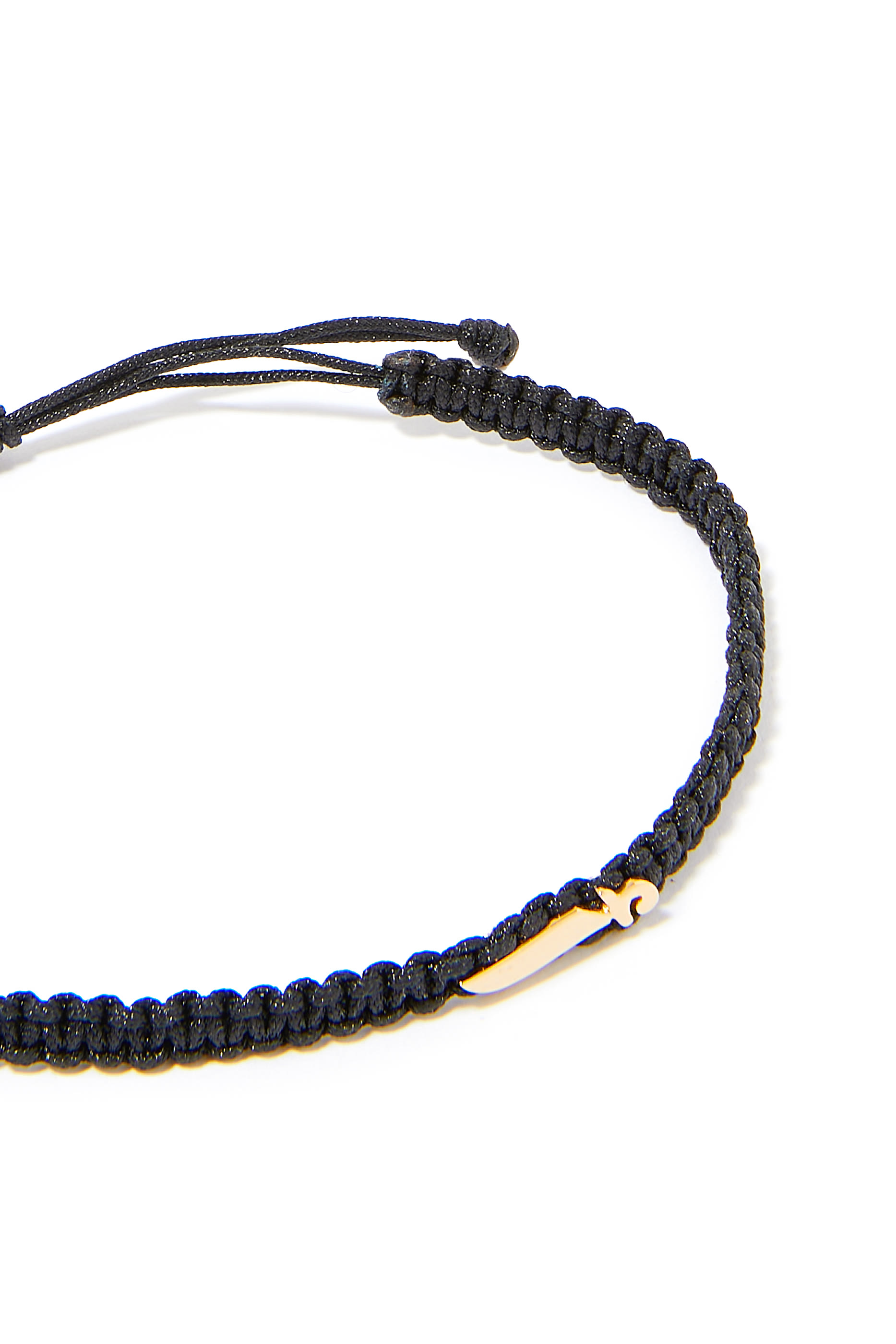 سوار أولا بحلية بتصميم حرف مرصع بالماس ذهب أصفر عيار 18 قماش