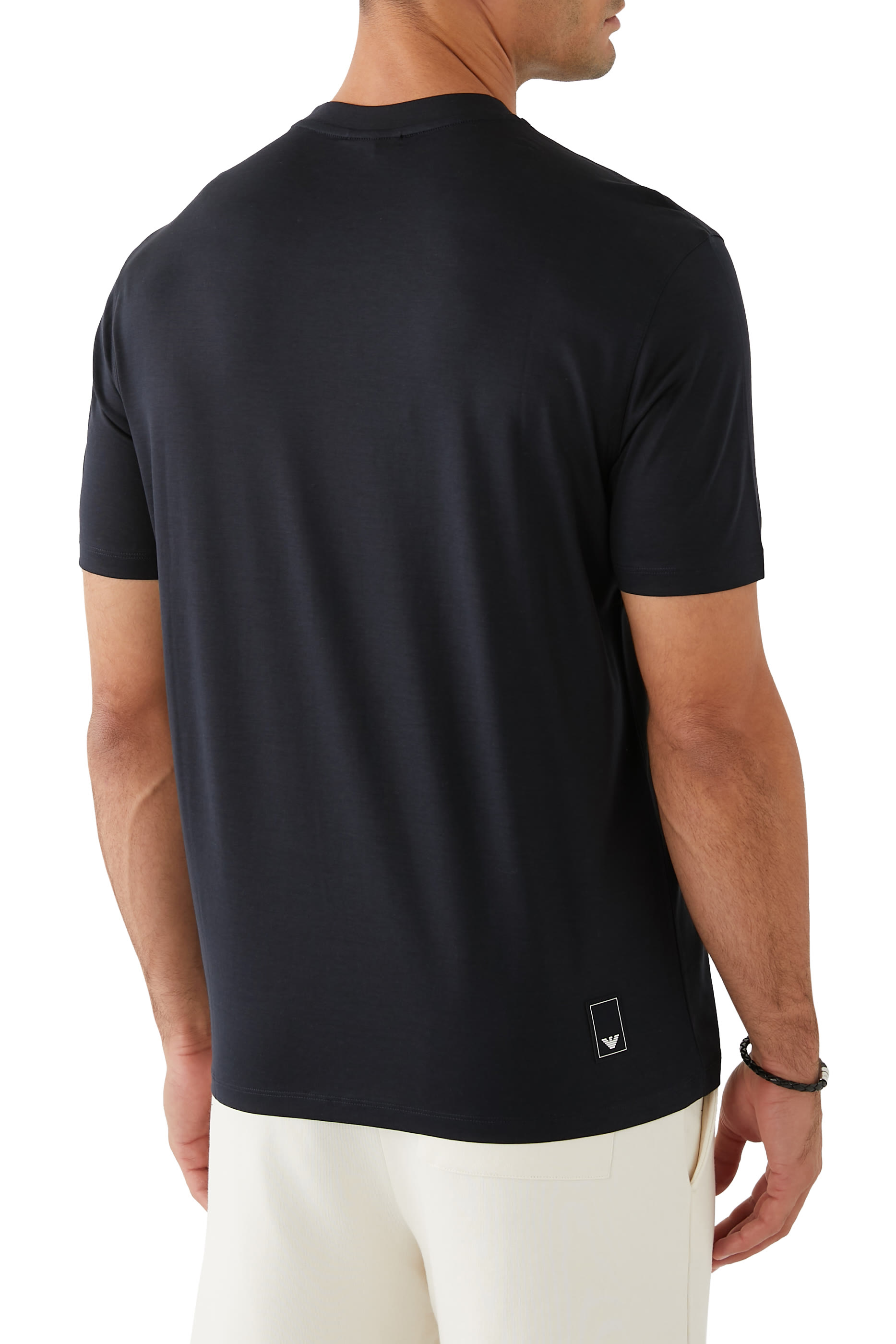 تيشيرت بشعار الماركة بحجم صغير قطن-لايوسيل