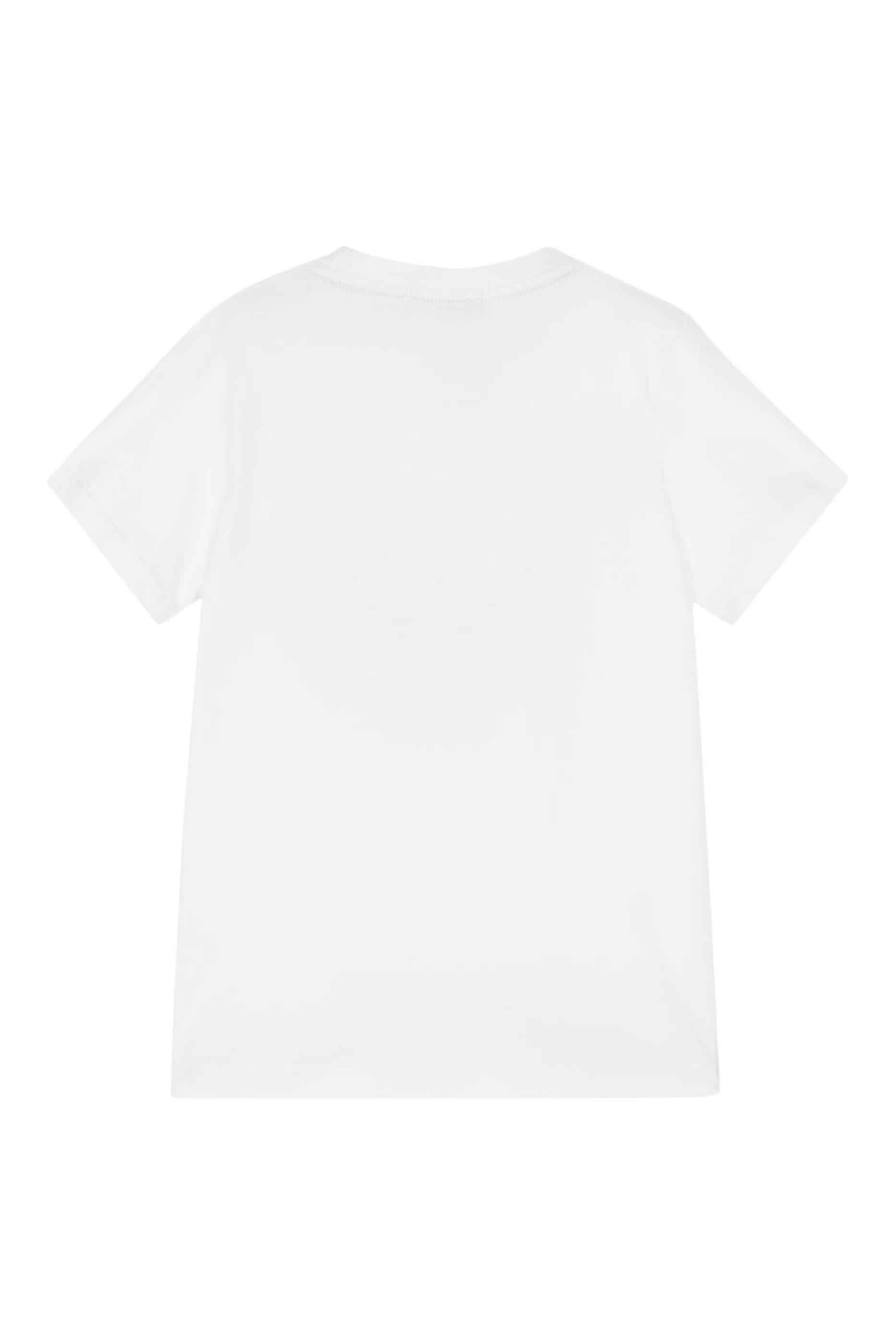 تيشيرت قطن بطبعات شعار الماركة لامعة للأطفال